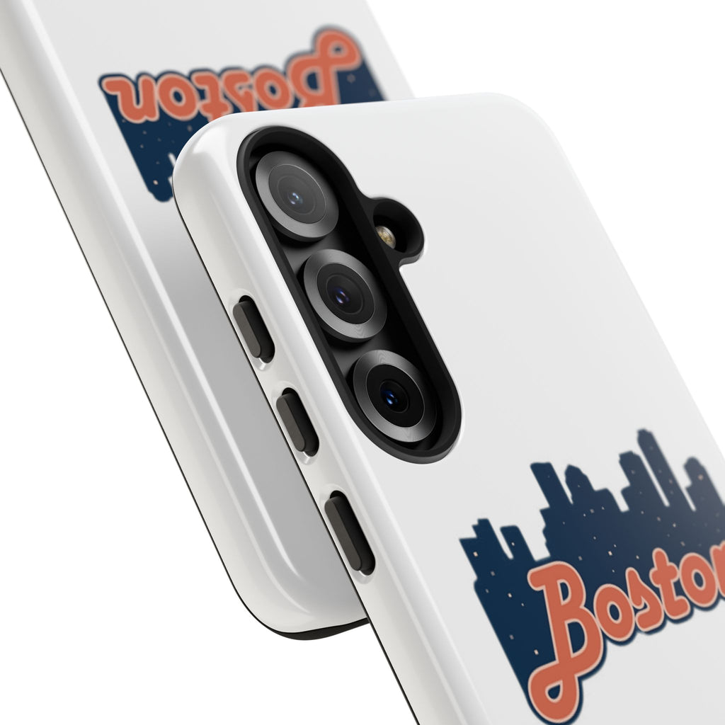 Boston Skyline Tough Phone Case — Vintage Script City Silhouette