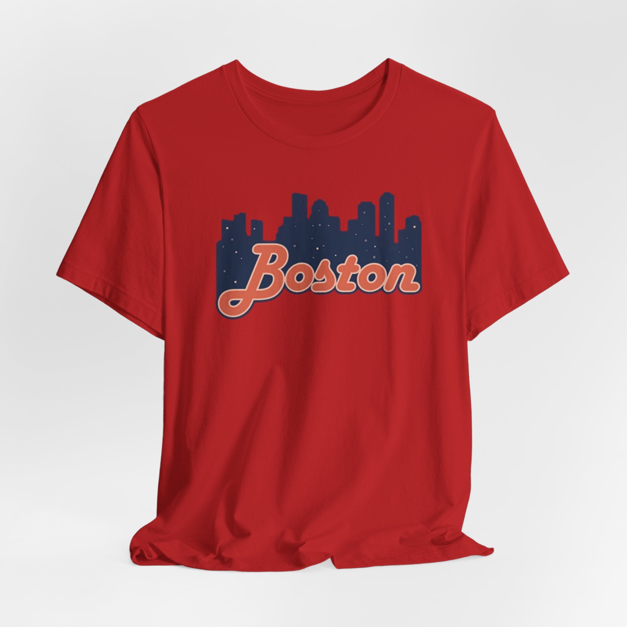 Boston Skyline Tee — Vintage Script City Skyline T-Shirt