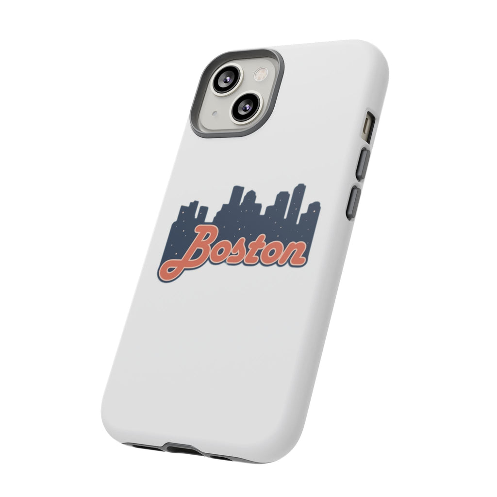 Boston Skyline Tough Phone Case — Vintage Script City Silhouette