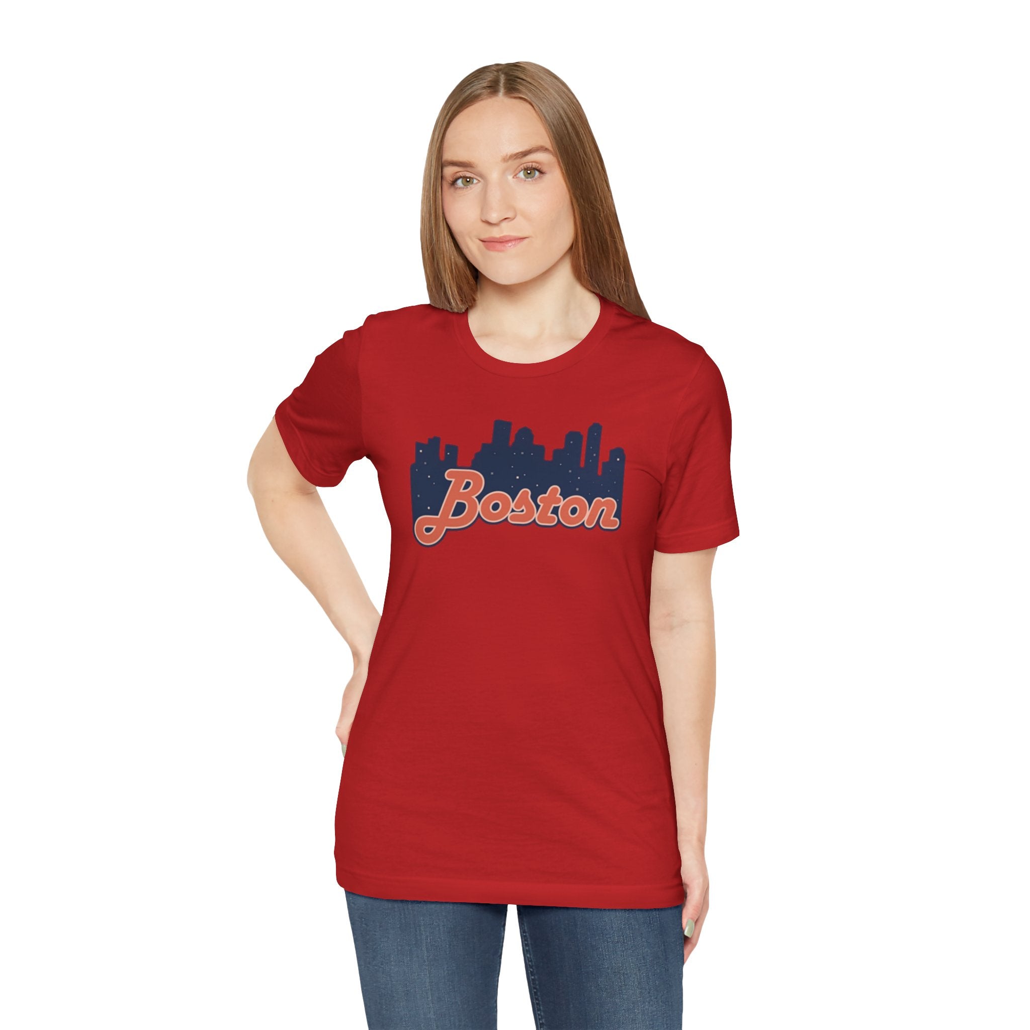 Boston Skyline Tee — Vintage Script City Skyline T-Shirt