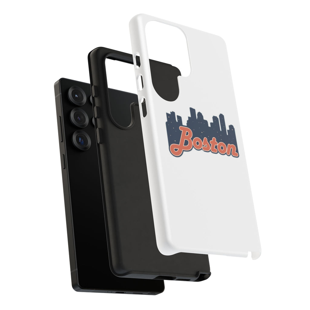 Boston Skyline Tough Phone Case — Vintage Script City Silhouette