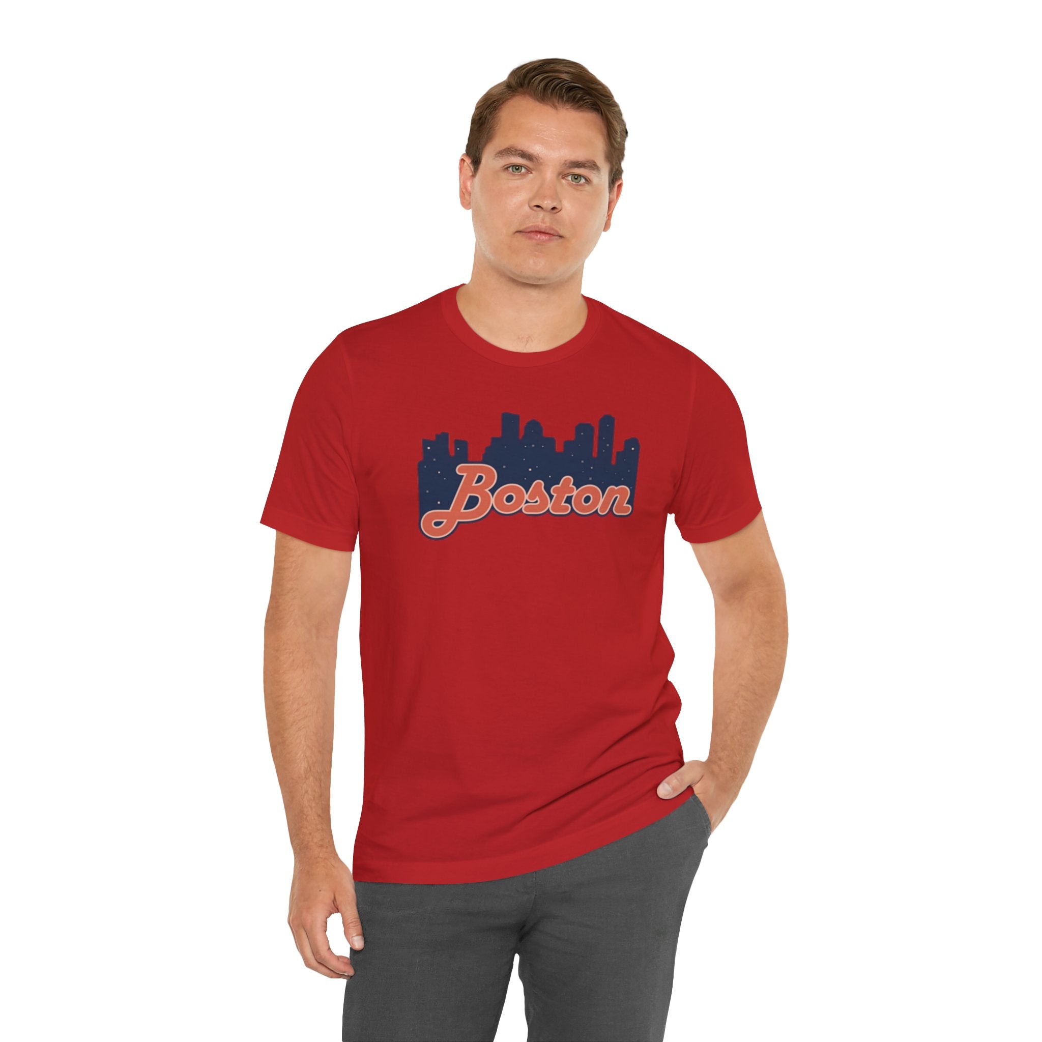 Boston Skyline Tee — Vintage Script City Skyline T-Shirt
