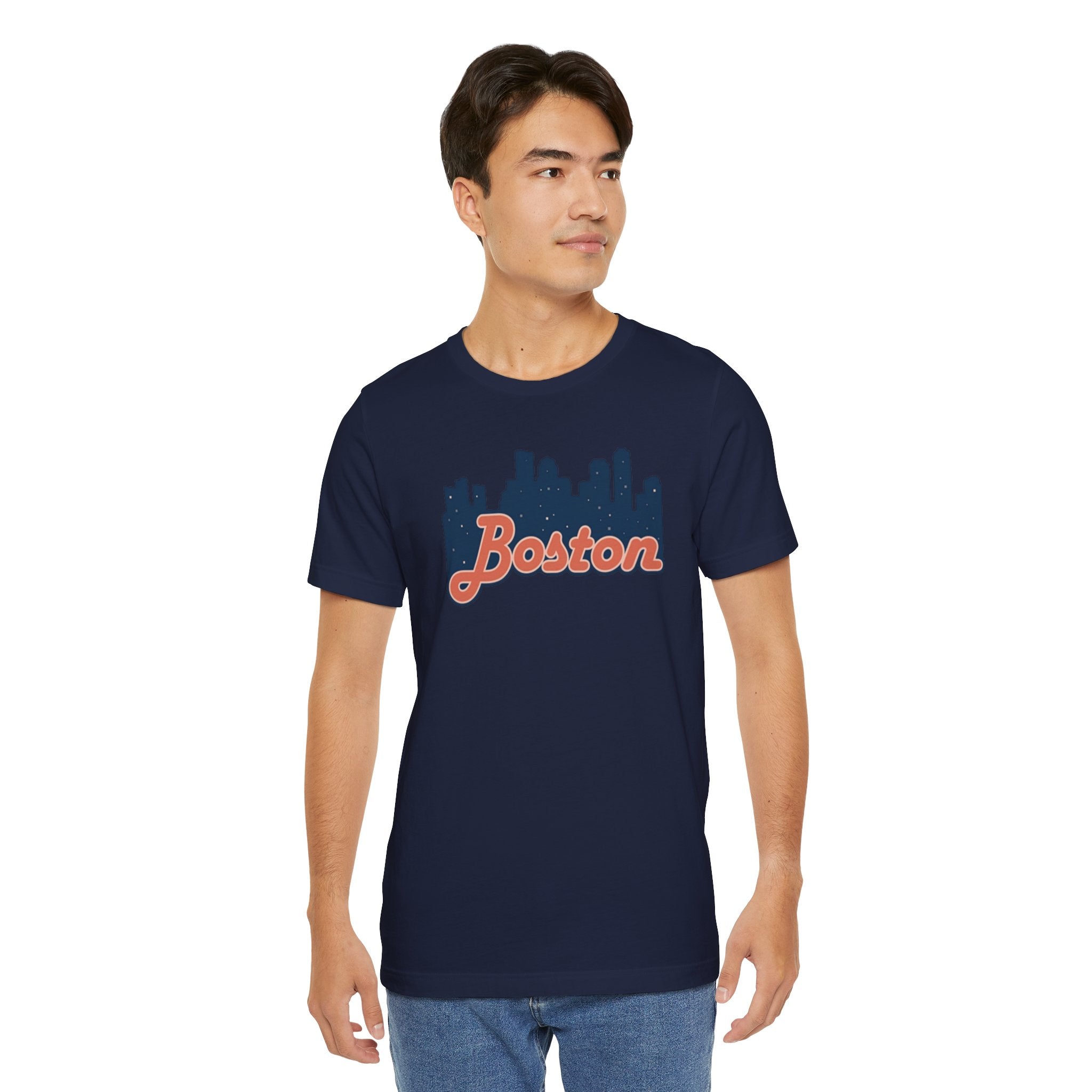 Boston Skyline Tee — Vintage Script City Skyline T-Shirt