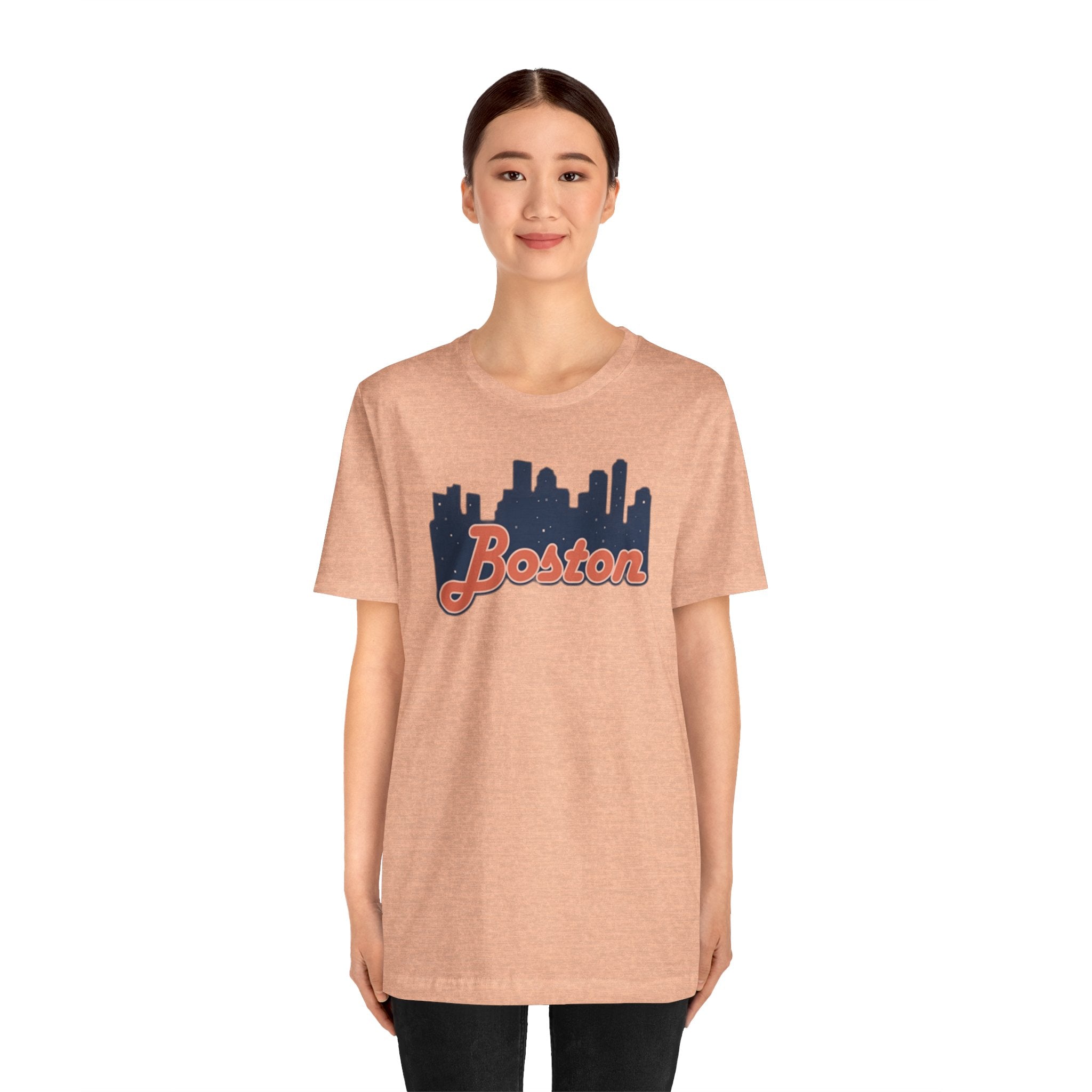 Boston Skyline Tee — Vintage Script City Skyline T-Shirt