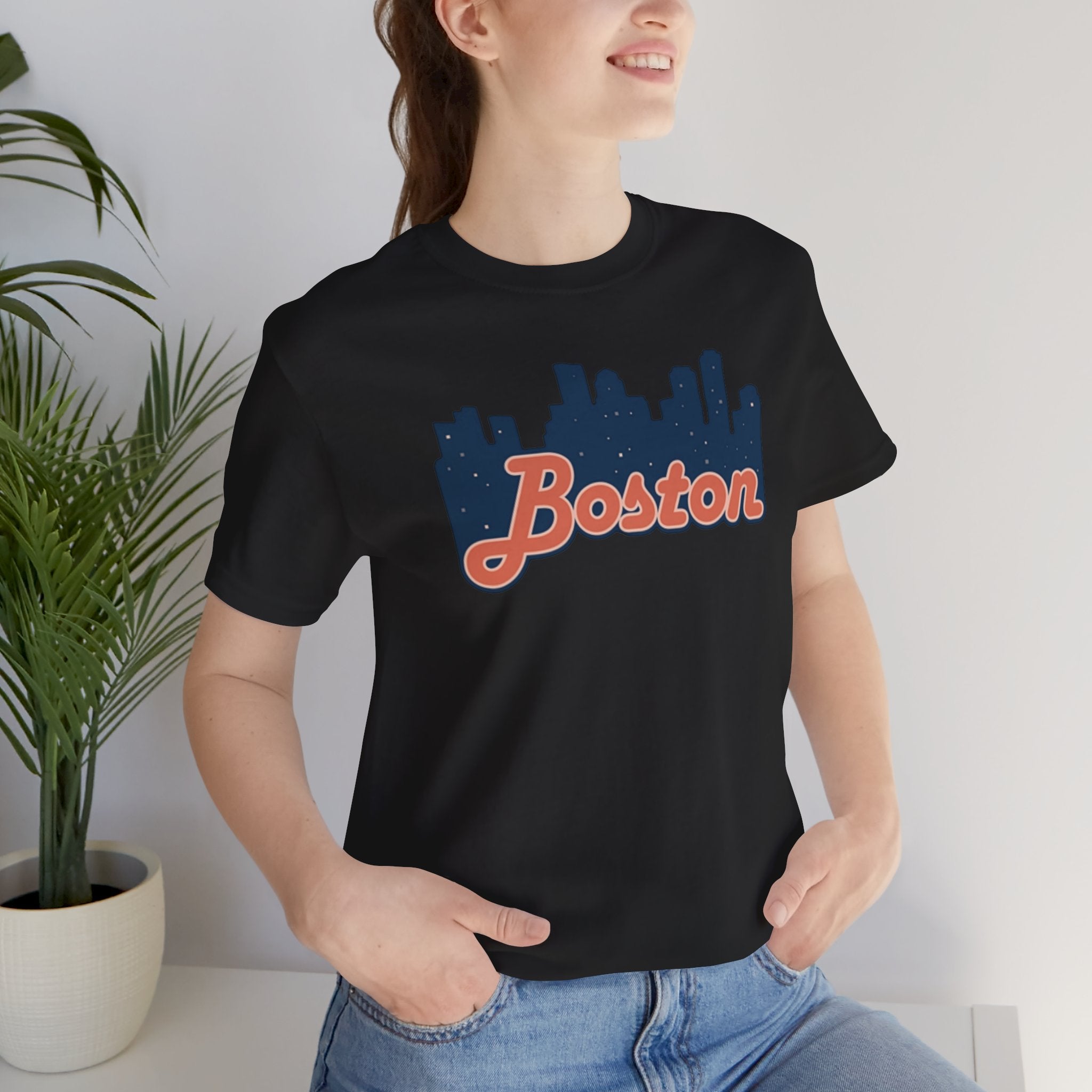 Boston Skyline Tee — Vintage Script City Skyline T-Shirt