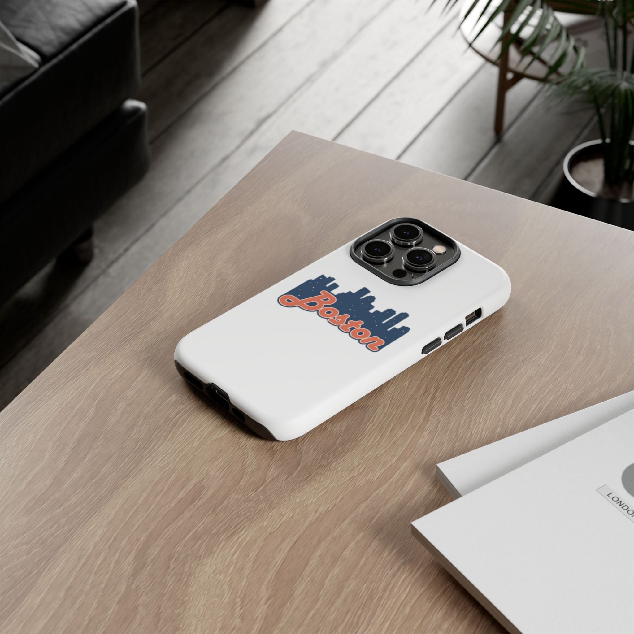 Boston Skyline Tough Phone Case — Vintage Script City Silhouette