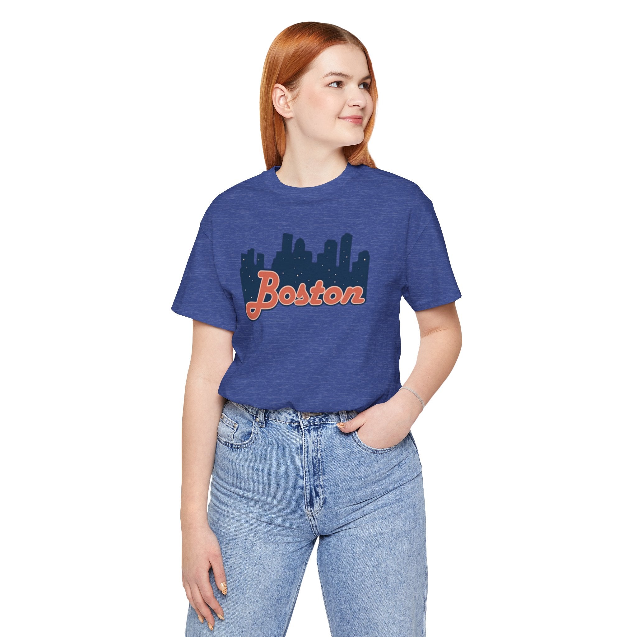 Boston Skyline Tee — Vintage Script City Skyline T-Shirt