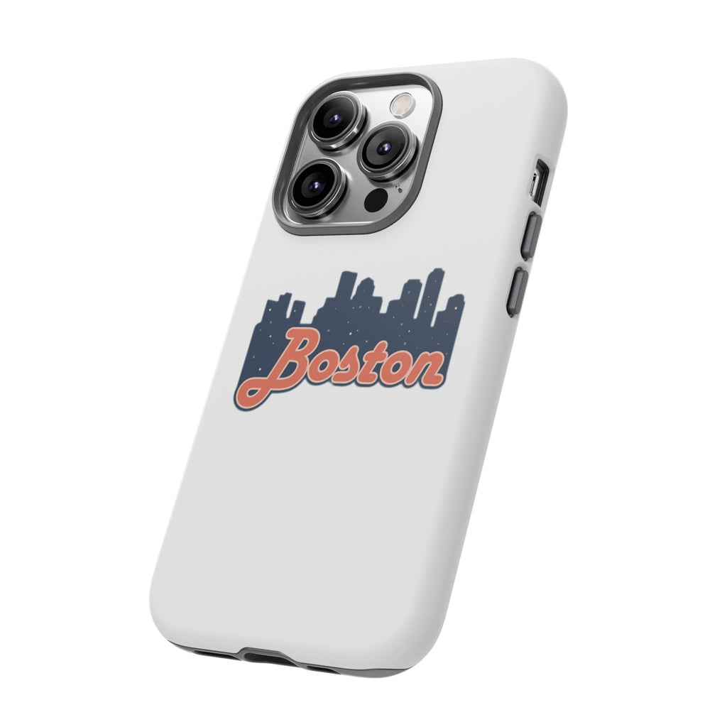 Boston Skyline Tough Phone Case — Vintage Script City Silhouette