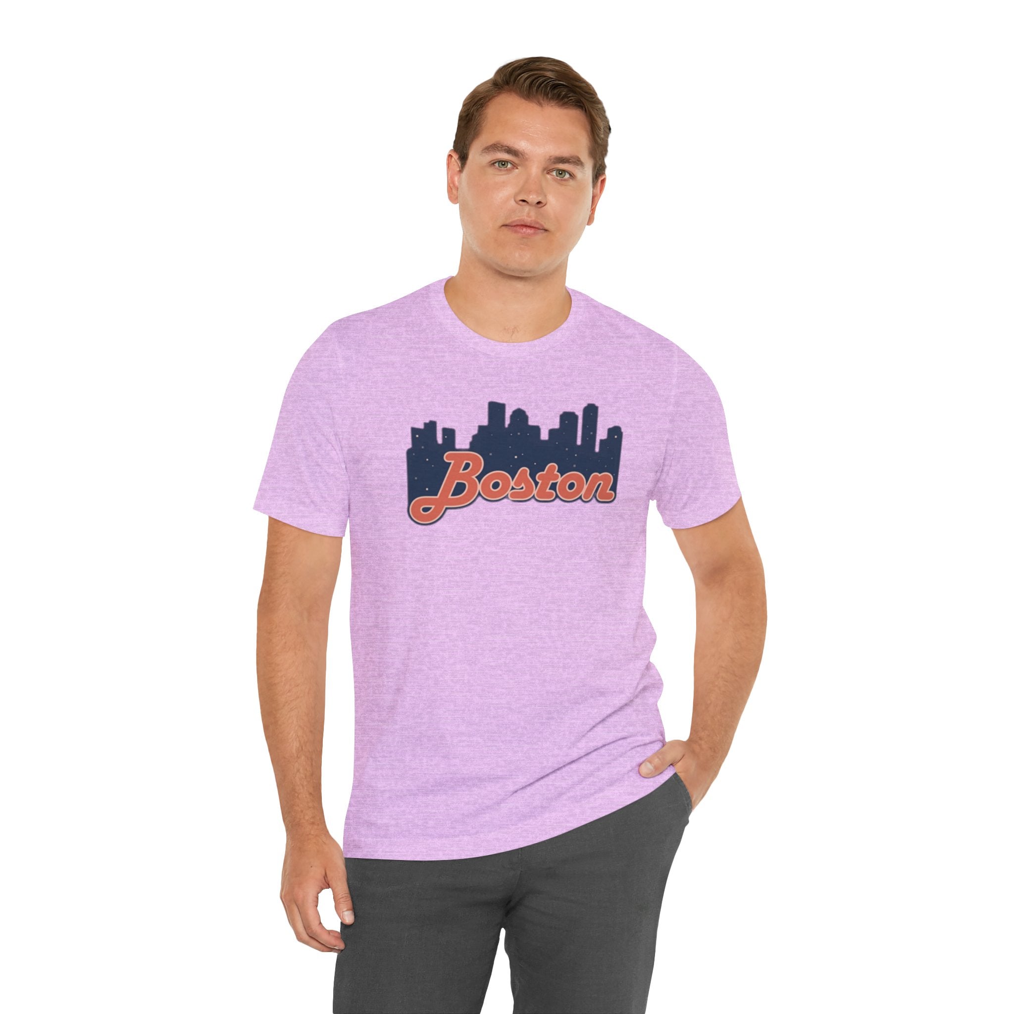 Boston Skyline Tee — Vintage Script City Skyline T-Shirt