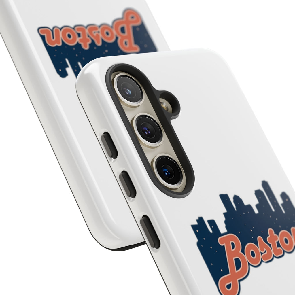 Boston Skyline Tough Phone Case — Vintage Script City Silhouette