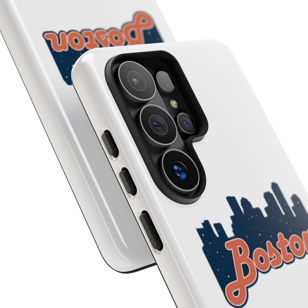 Boston Skyline Tough Phone Case — Vintage Script City Silhouette