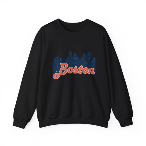 Boston Skyline Sweatshirt – Retro Script City Crewneck
