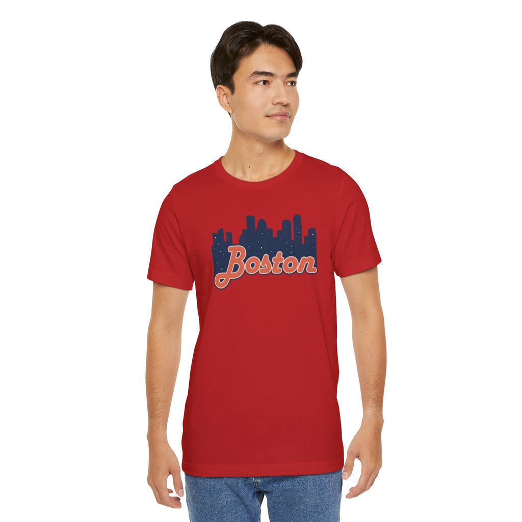 Boston Skyline Tee — Vintage Script City Skyline T-Shirt