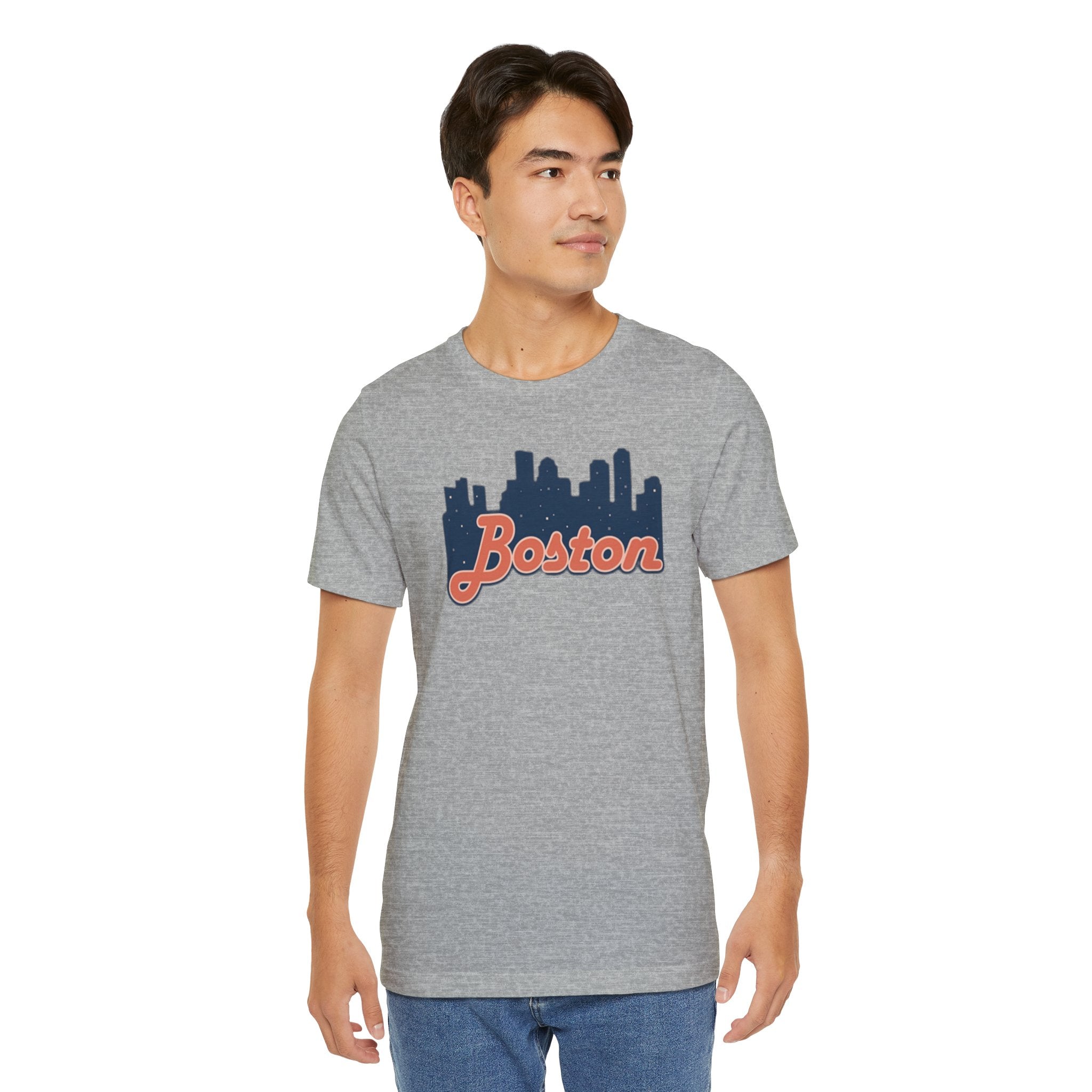 Boston Skyline Tee — Vintage Script City Skyline T-Shirt
