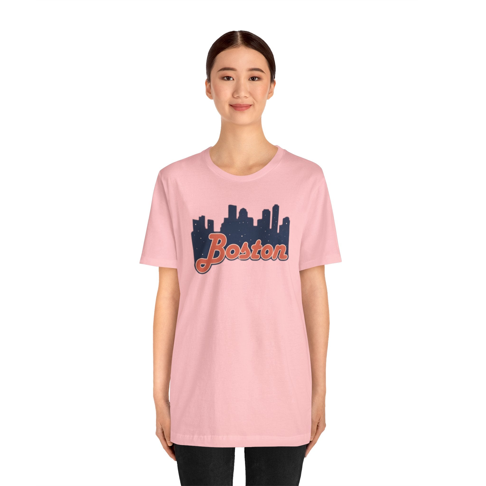 Boston Skyline Tee — Vintage Script City Skyline T-Shirt