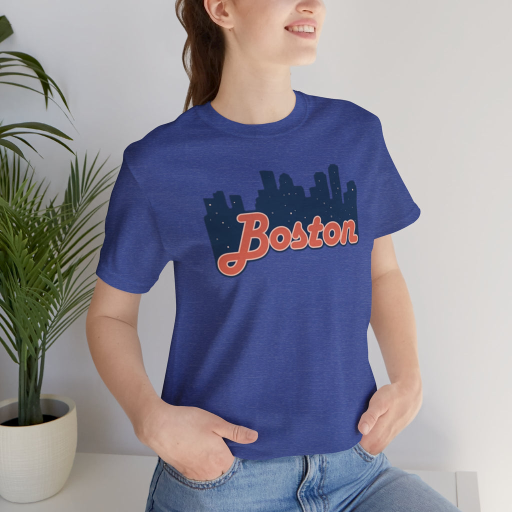 Boston Skyline Tee — Vintage Script City Skyline T-Shirt
