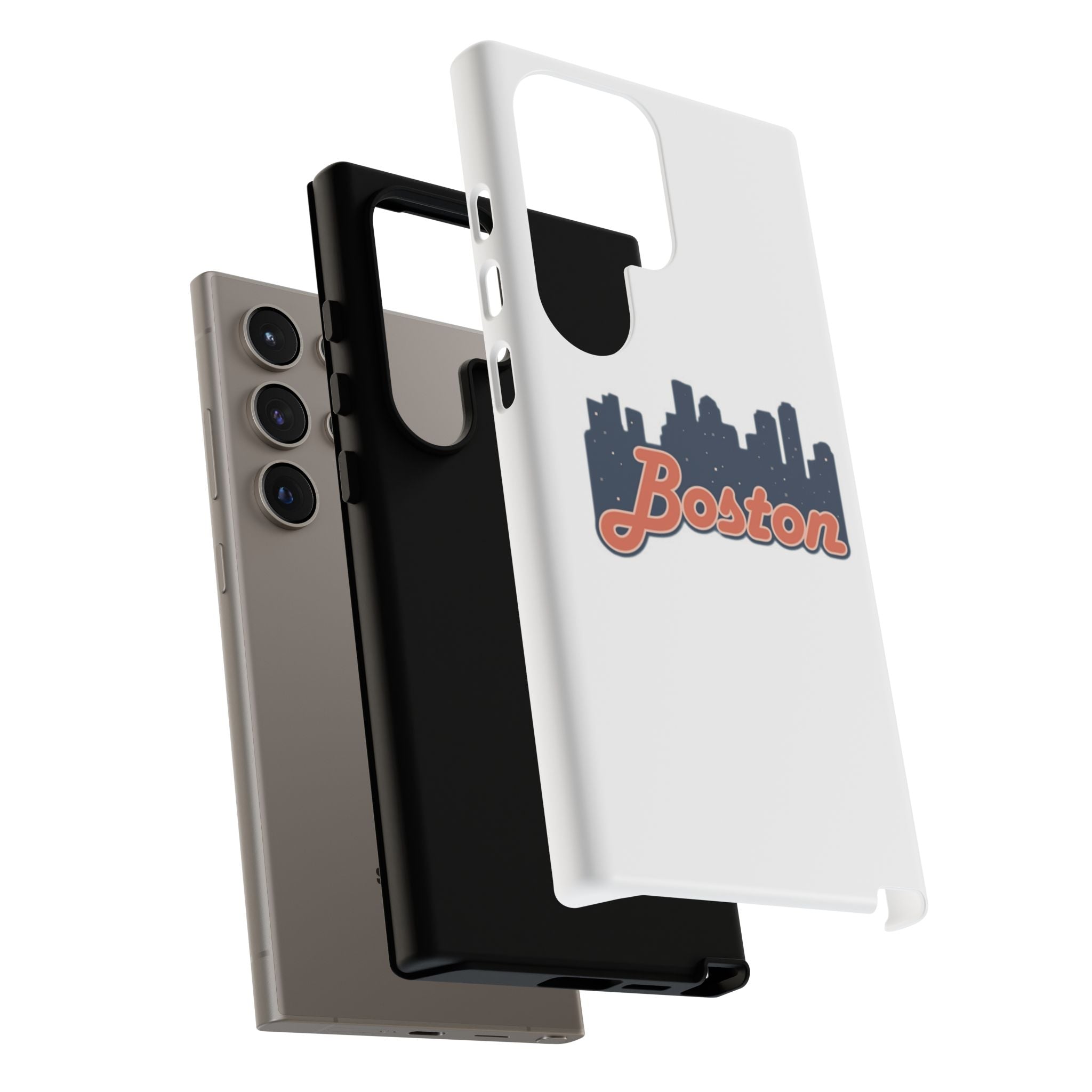 Boston Skyline Tough Phone Case — Vintage Script City Silhouette