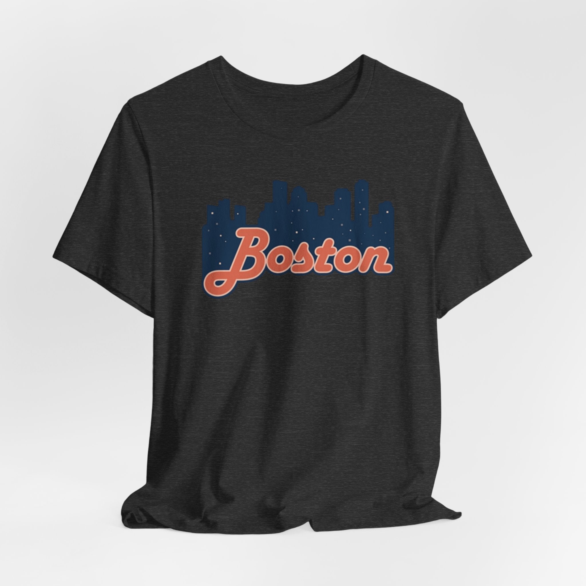 Boston Skyline Tee — Vintage Script City Skyline T-Shirt