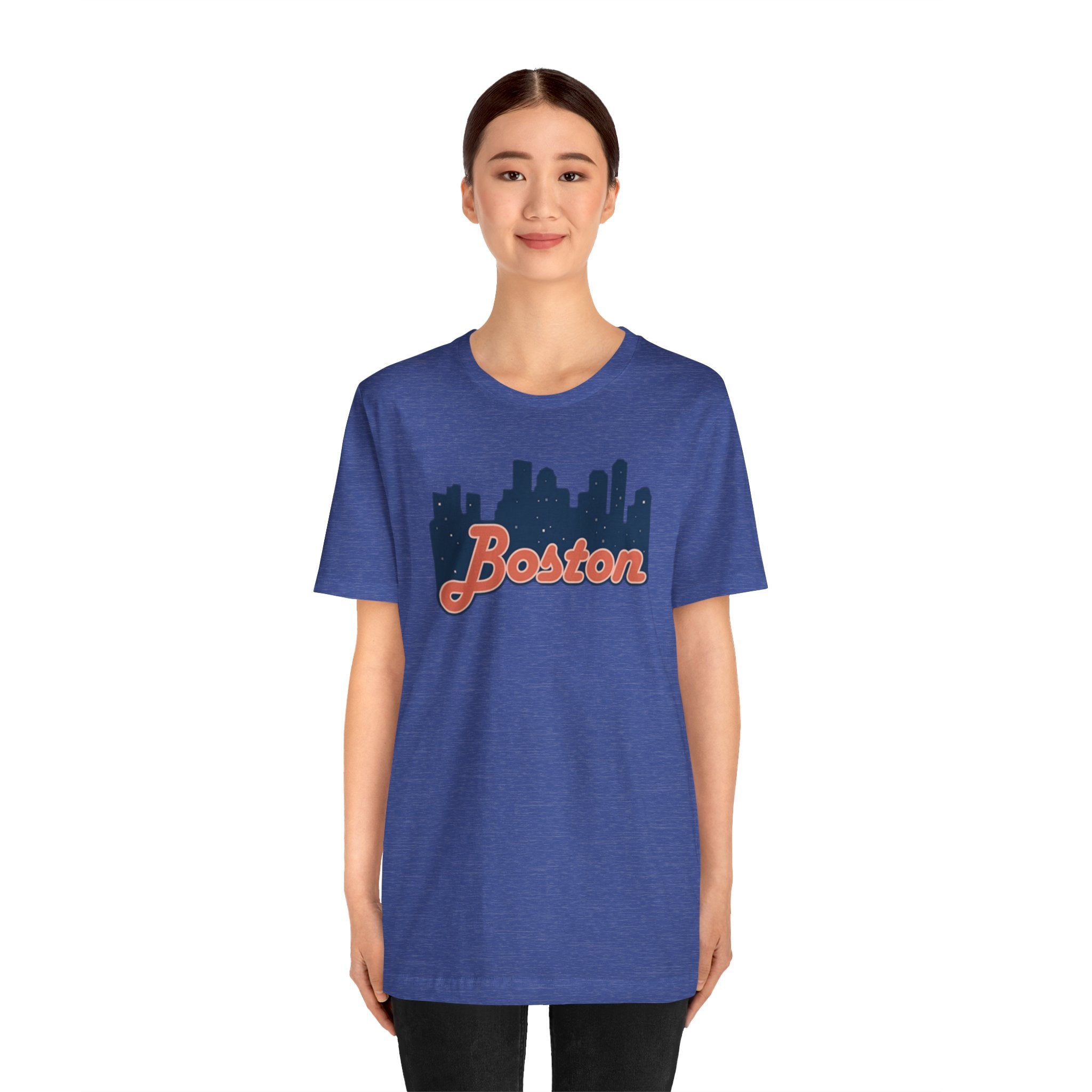 Boston Skyline Tee — Vintage Script City Skyline T-Shirt