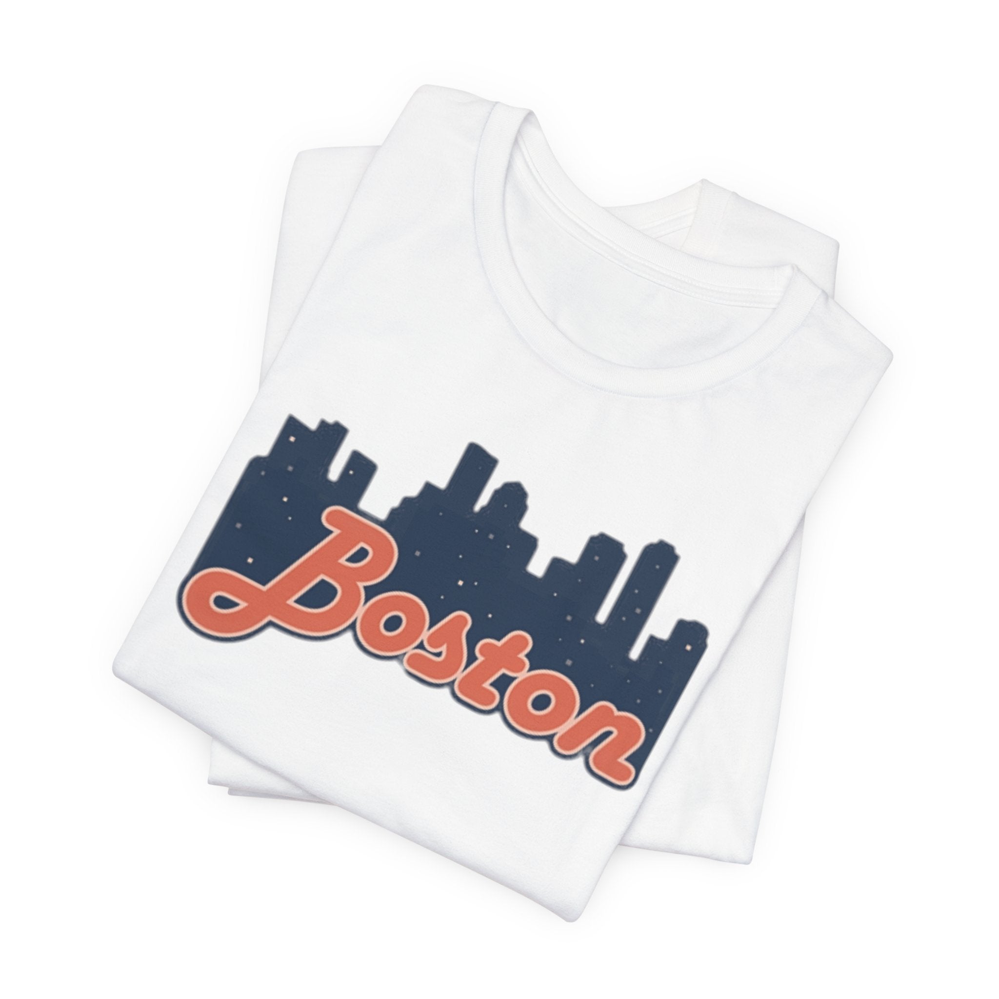 Boston Skyline Tee — Vintage Script City Skyline T-Shirt