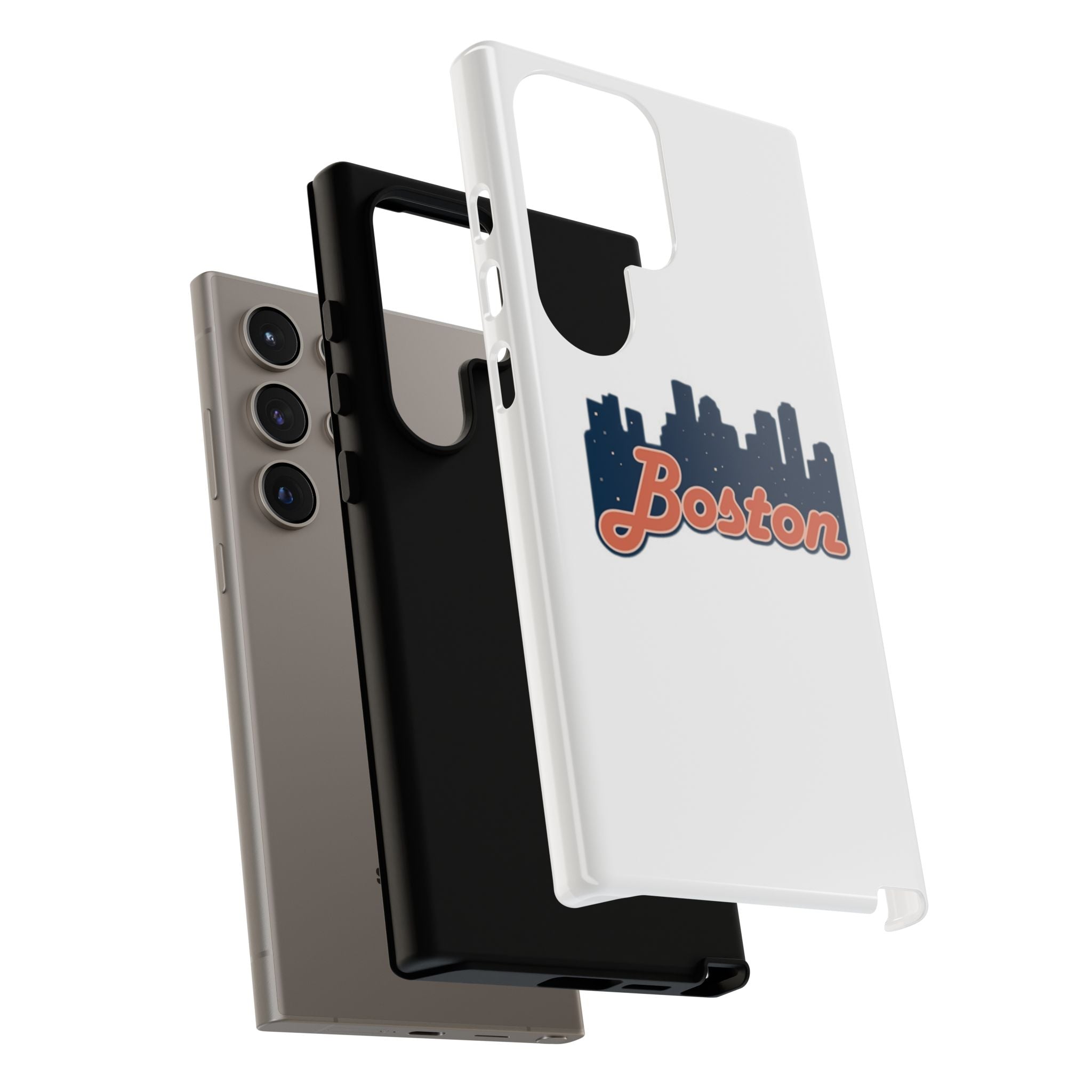 Boston Skyline Tough Phone Case — Vintage Script City Silhouette