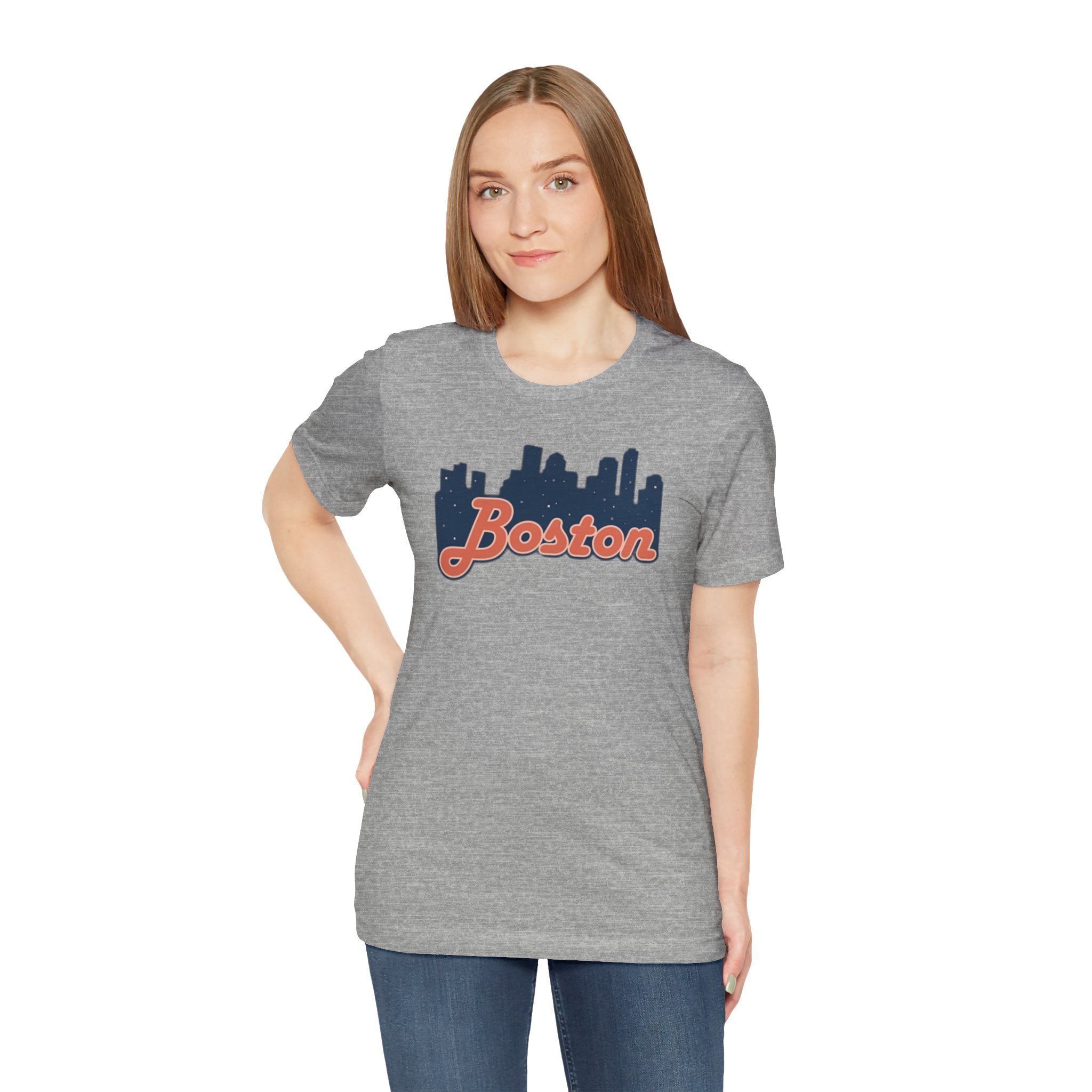 Boston Skyline Tee — Vintage Script City Skyline T-Shirt
