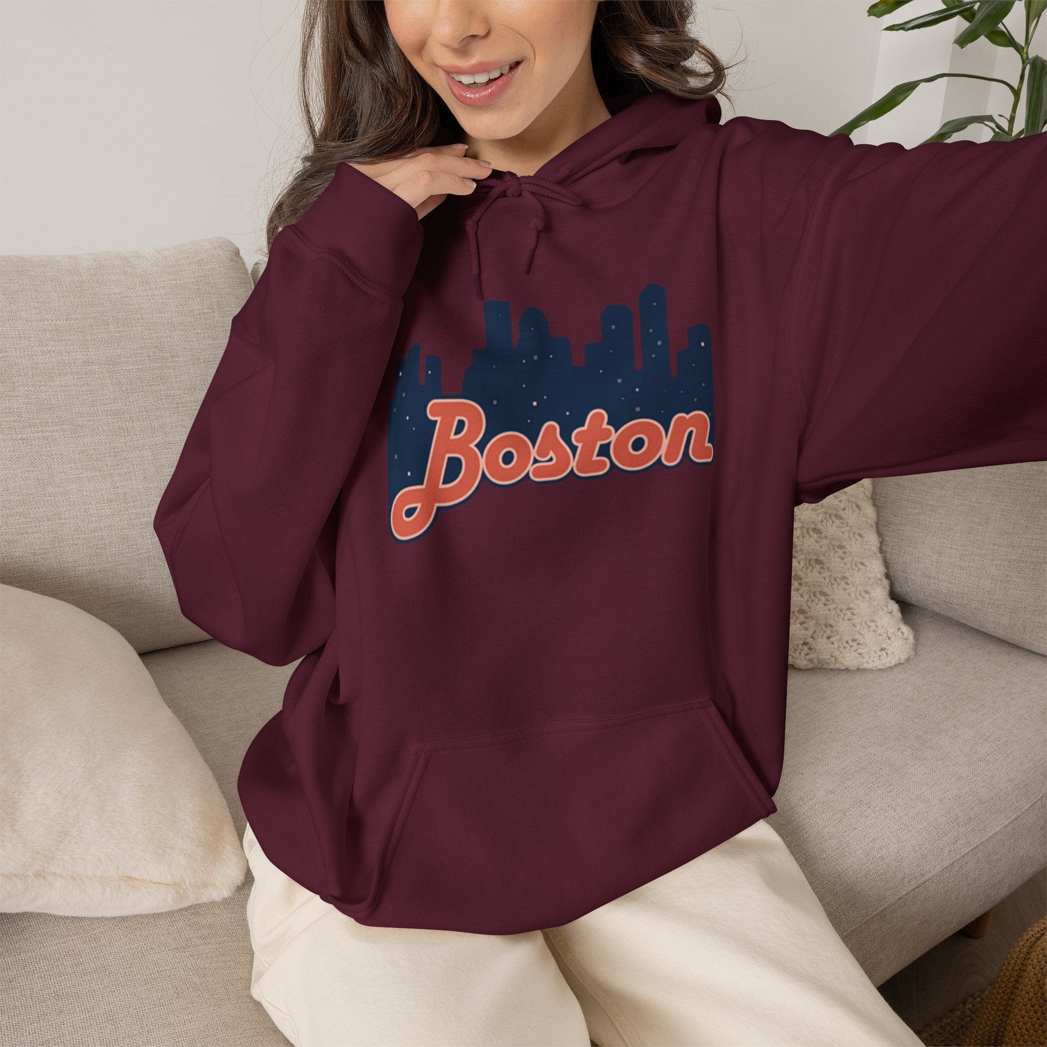 Boston Forever Hoodie — Boston Logo Hooded Sweatshirt