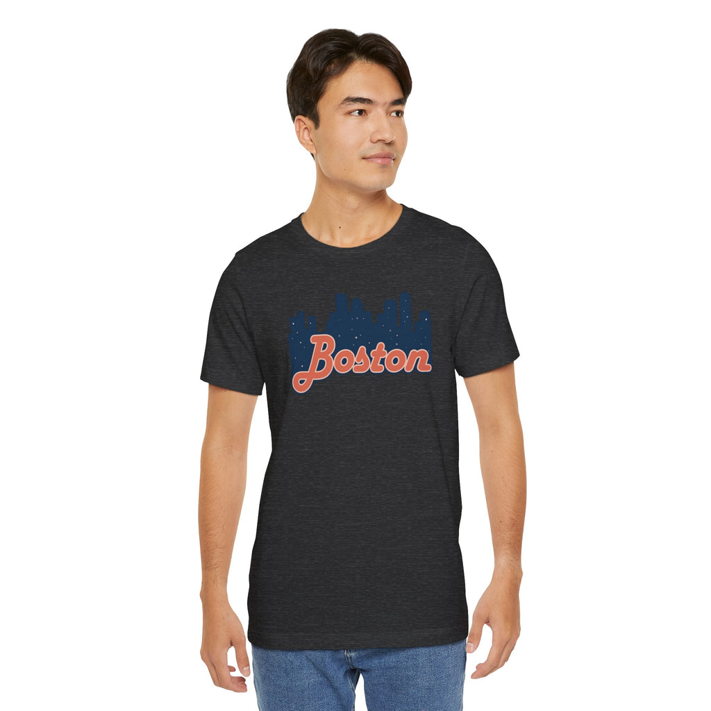 Boston Skyline Tee — Vintage Script City Skyline T-Shirt