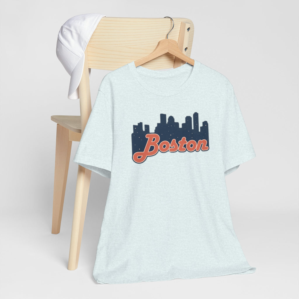 Boston Skyline Tee — Vintage Script City Skyline T-Shirt