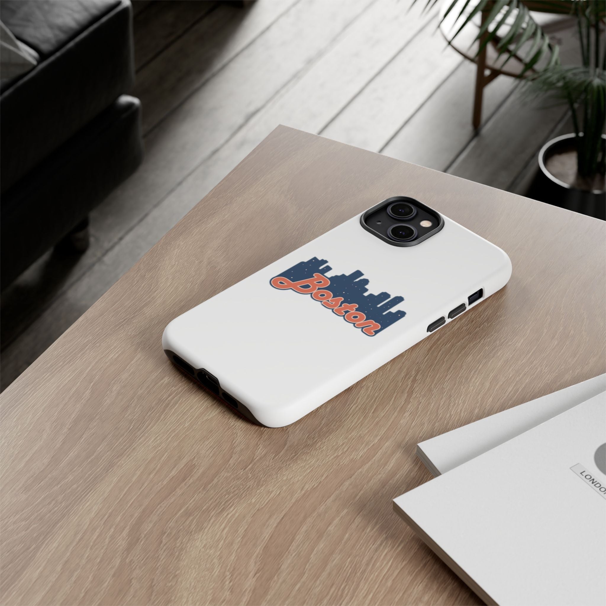 Boston Skyline Tough Phone Case — Vintage Script City Silhouette