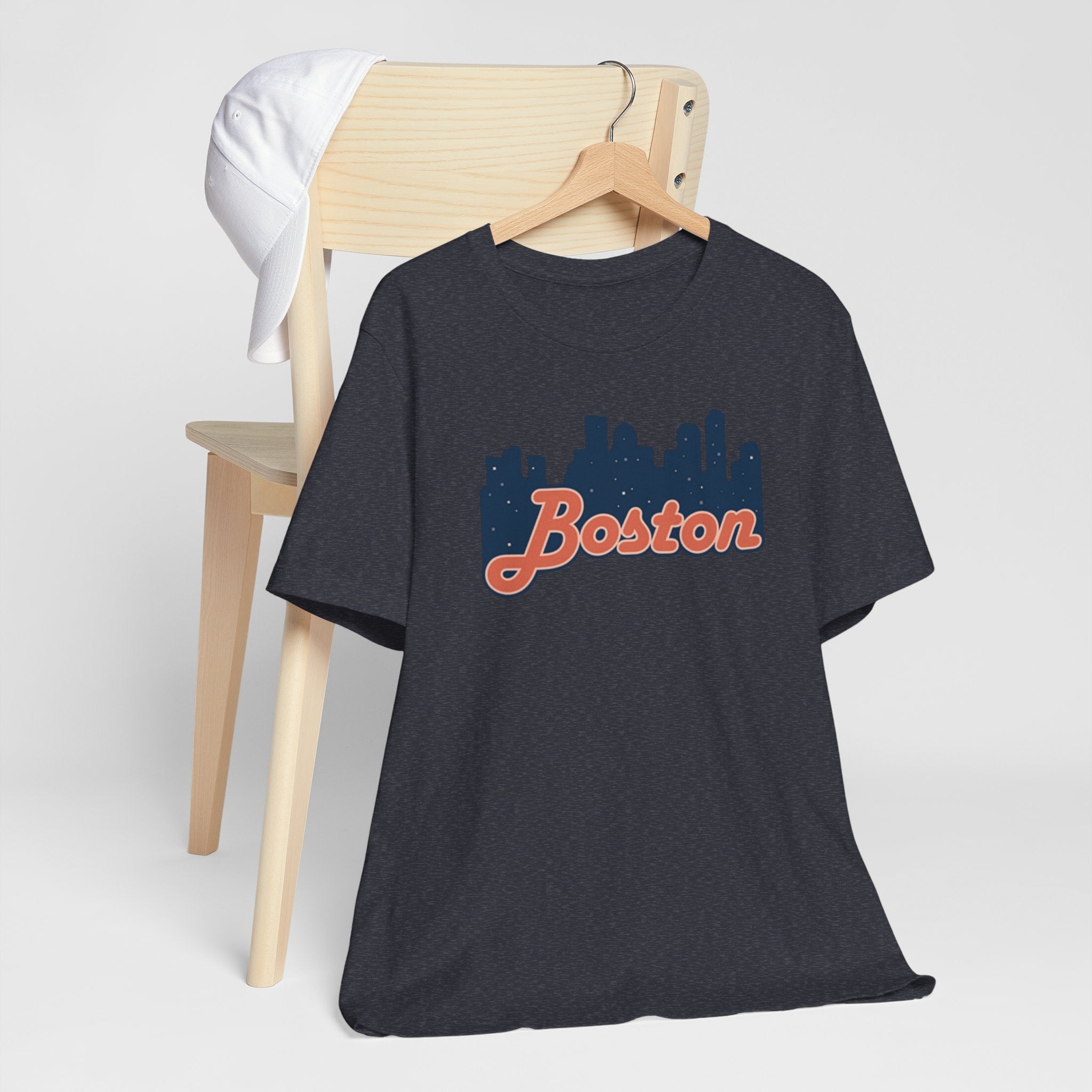 Boston Skyline Tee — Vintage Script City Skyline T-Shirt