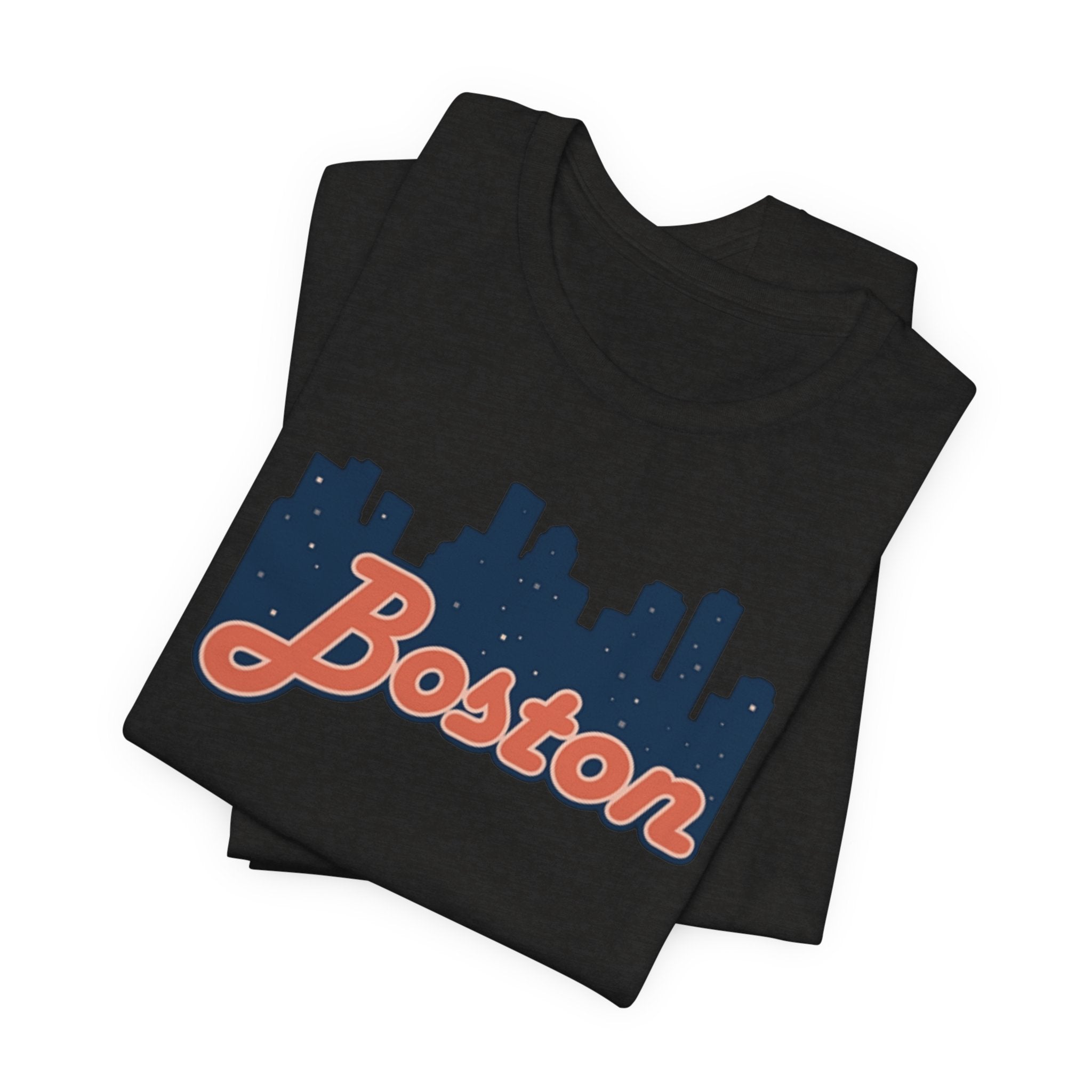 Boston Skyline Tee — Vintage Script City Skyline T-Shirt