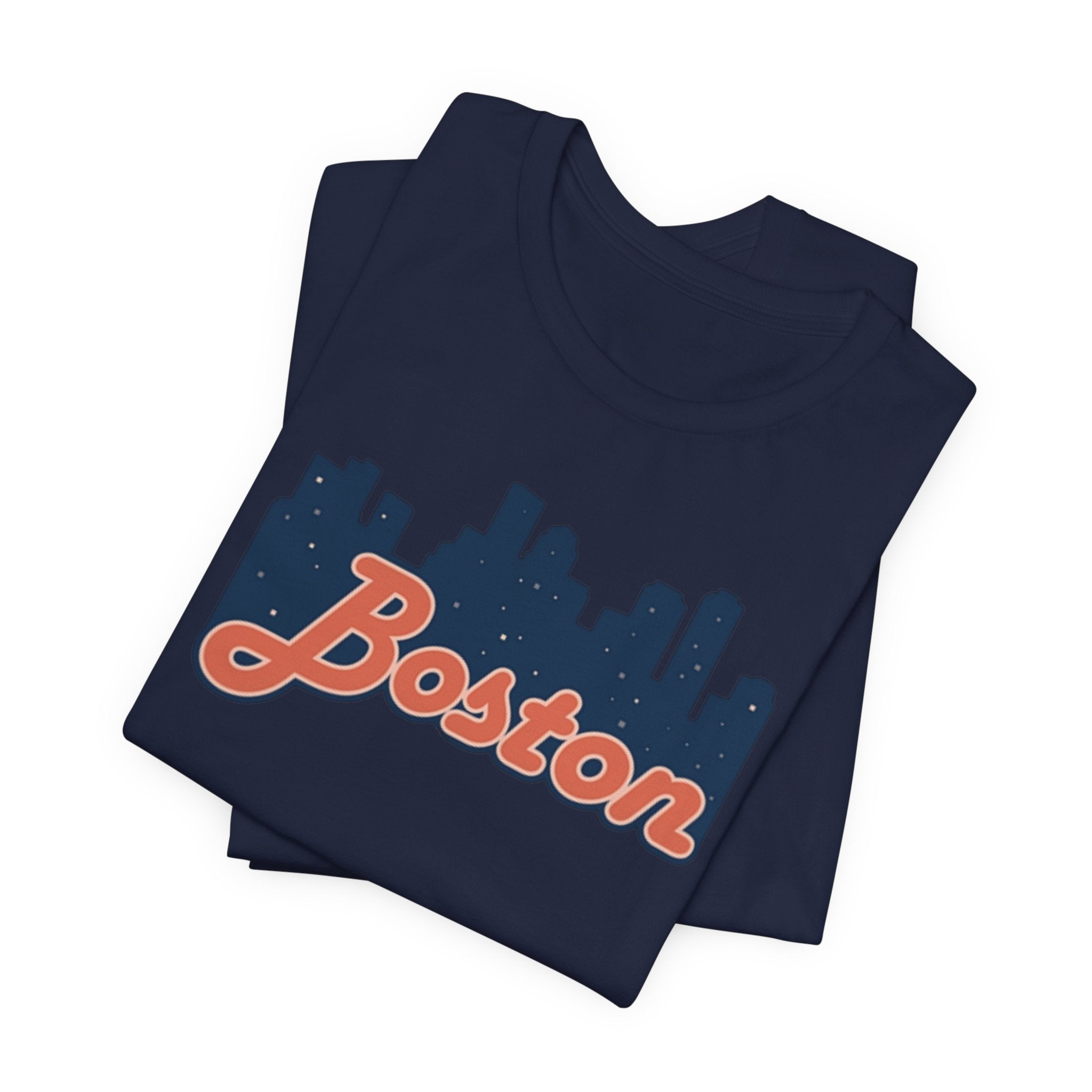 Boston Skyline Tee — Vintage Script City Skyline T-Shirt