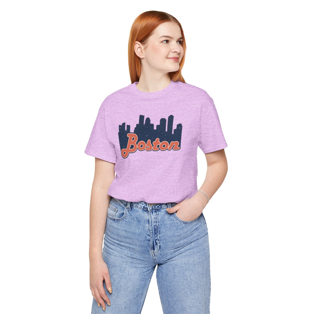 Boston Skyline Tee — Vintage Script City Skyline T-Shirt