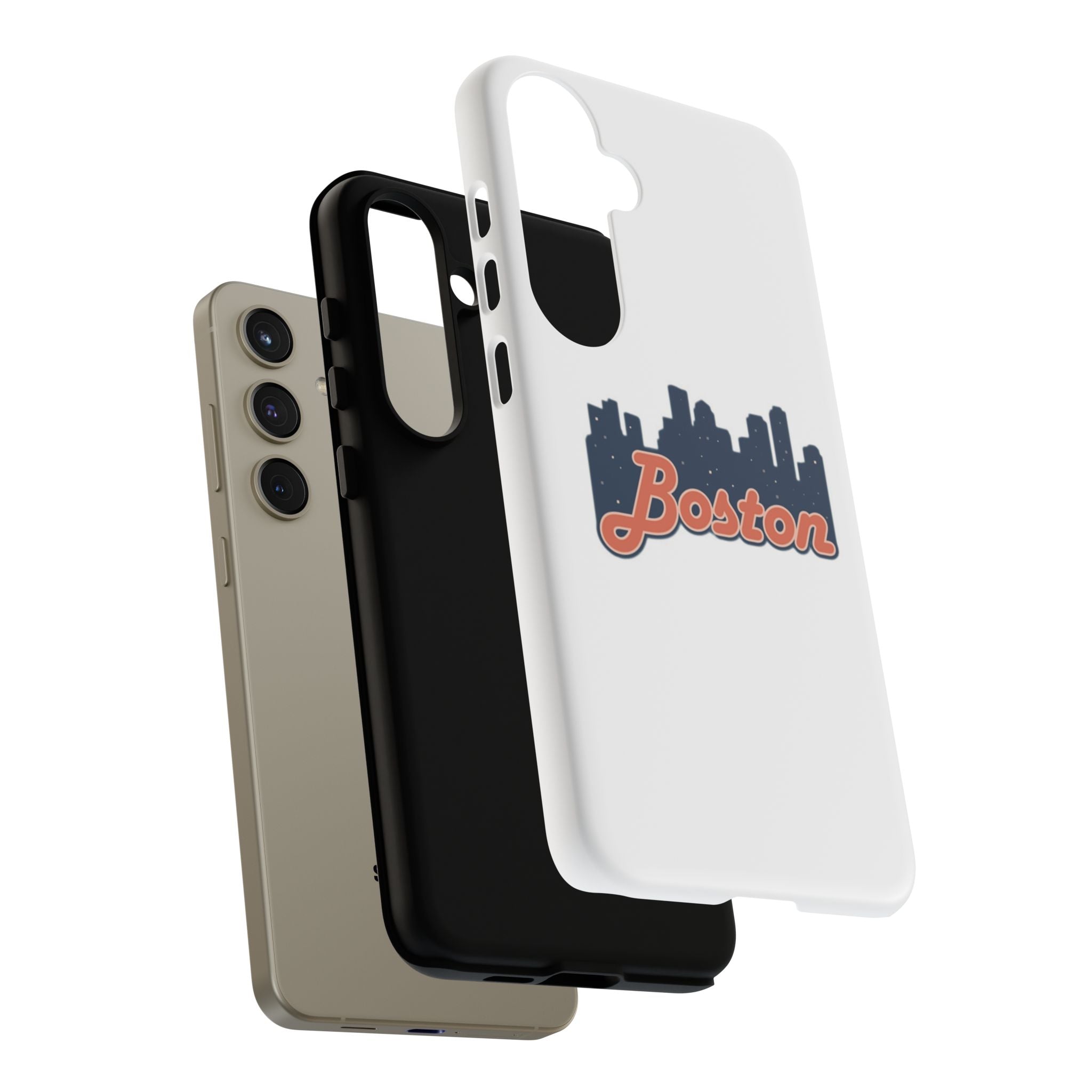 Boston Skyline Tough Phone Case — Vintage Script City Silhouette