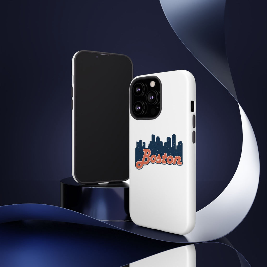 Boston Skyline Tough Phone Case — Vintage Script City Silhouette