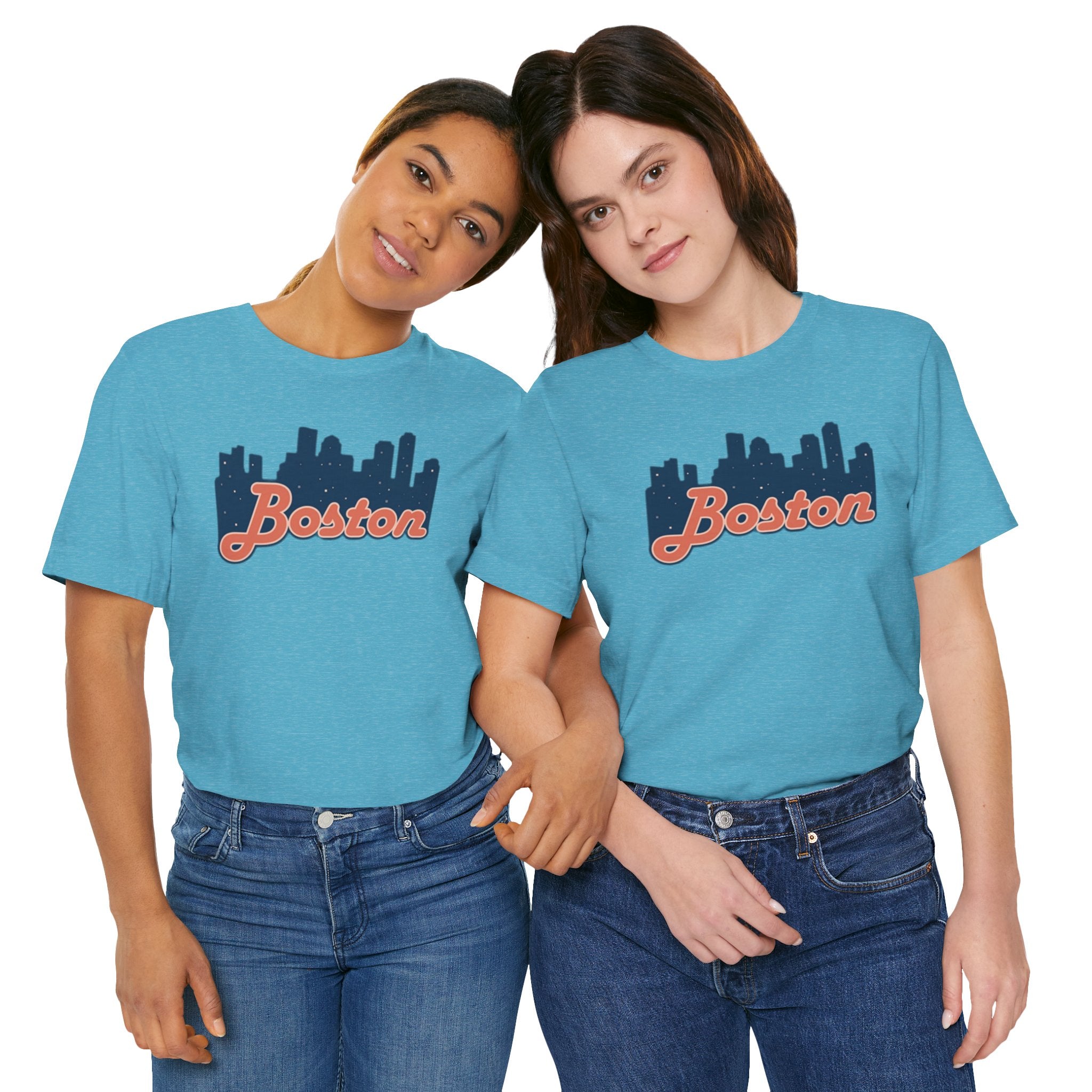 Boston Skyline Tee — Vintage Script City Skyline T-Shirt