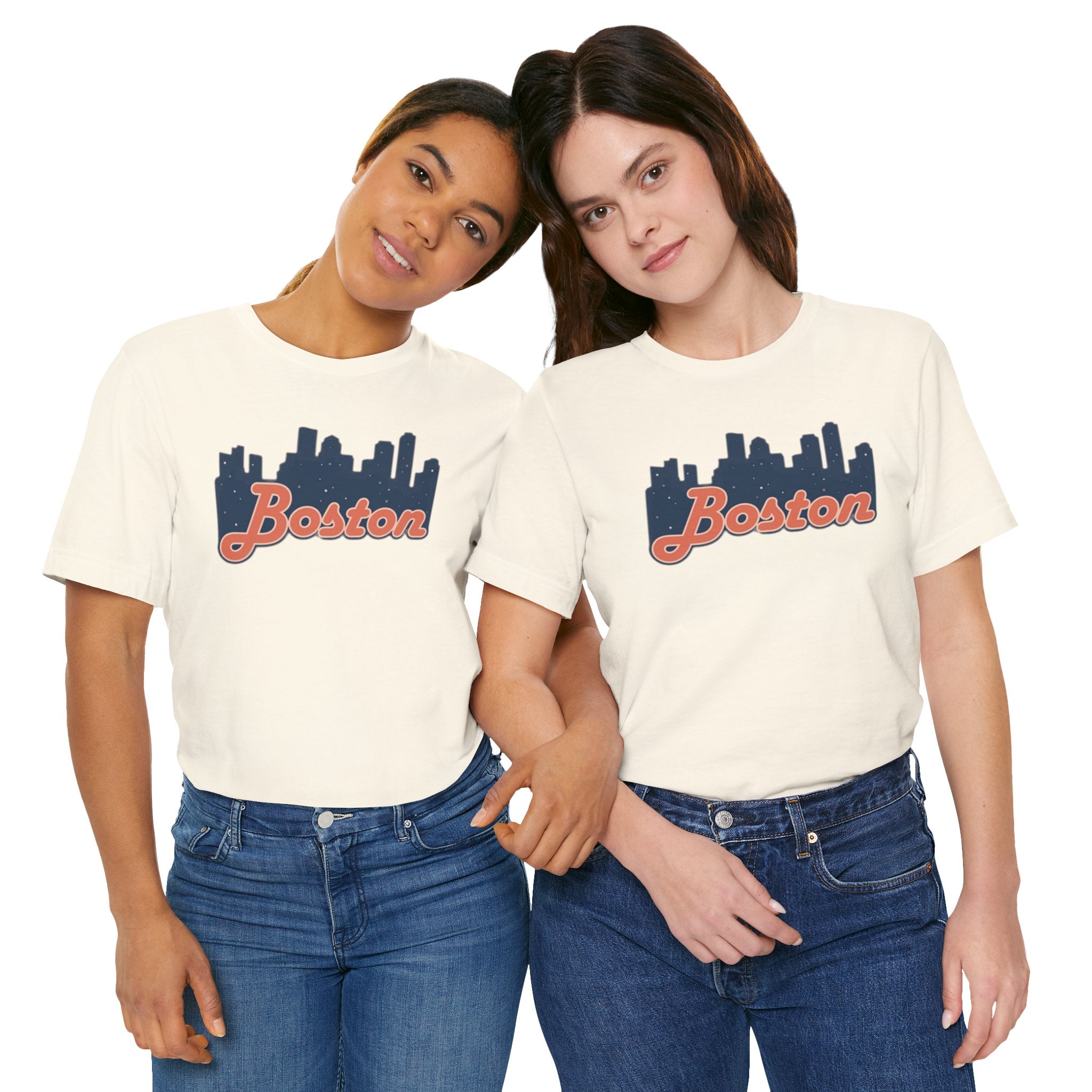 Boston Skyline Tee — Vintage Script City Skyline T-Shirt