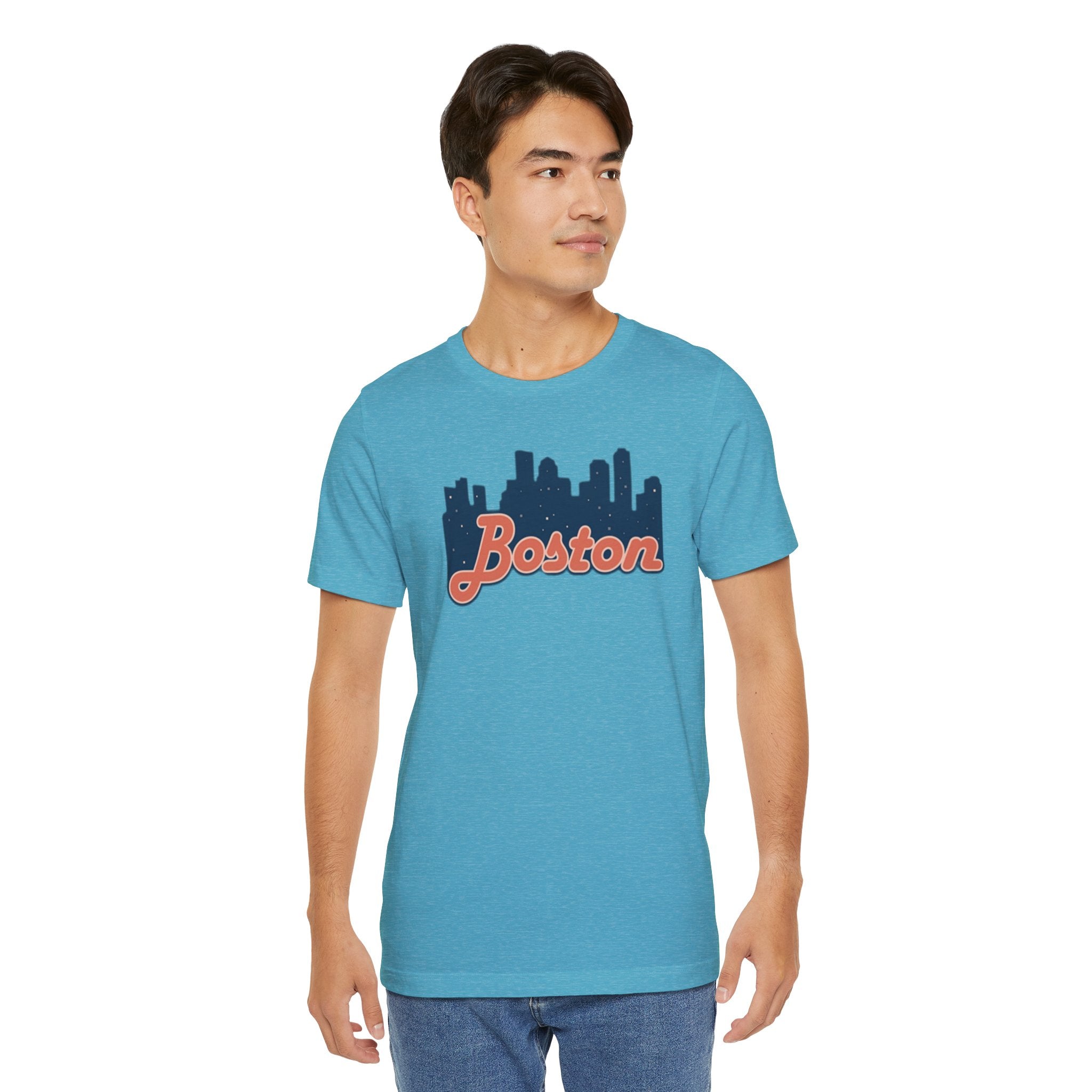 Boston Skyline Tee — Vintage Script City Skyline T-Shirt