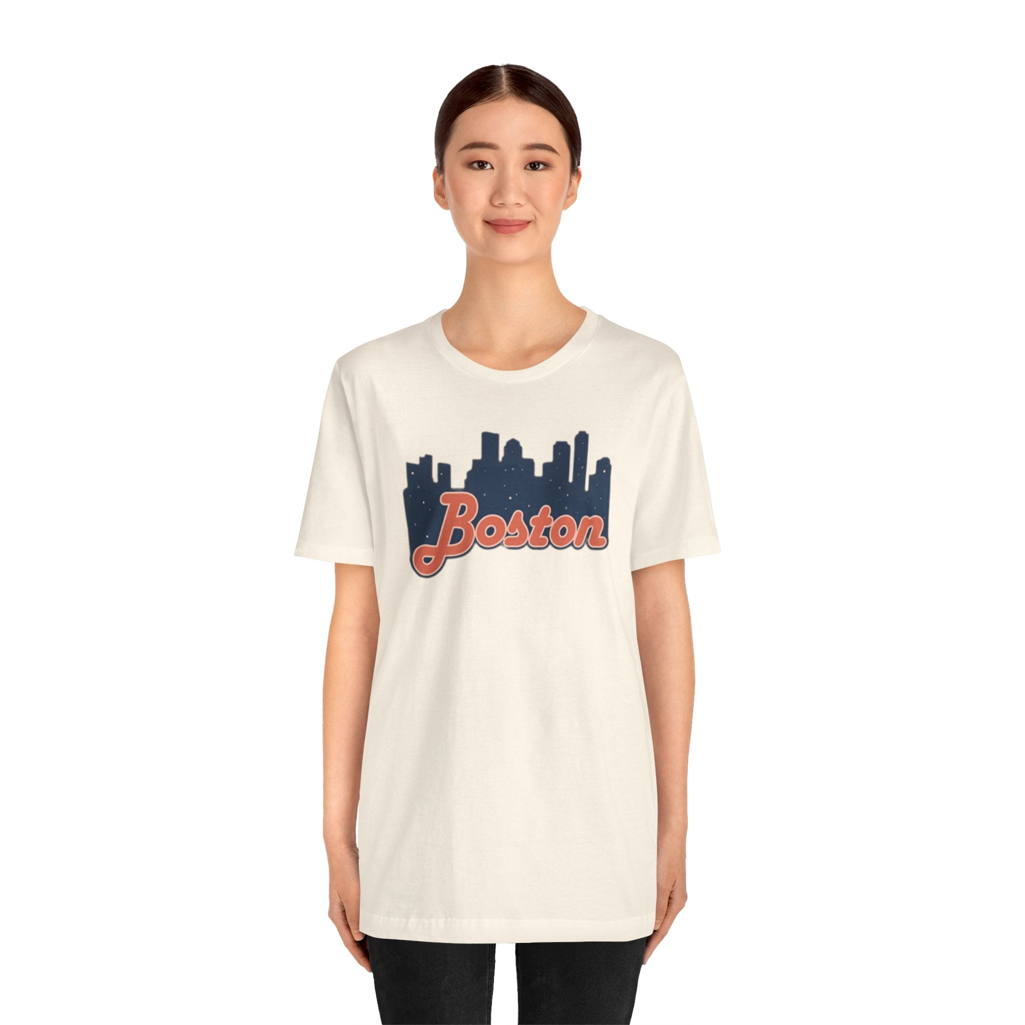 Boston Skyline Tee — Vintage Script City Skyline T-Shirt