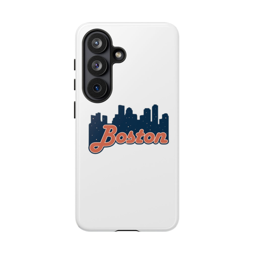 Boston Skyline Tough Phone Case — Vintage Script City Silhouette