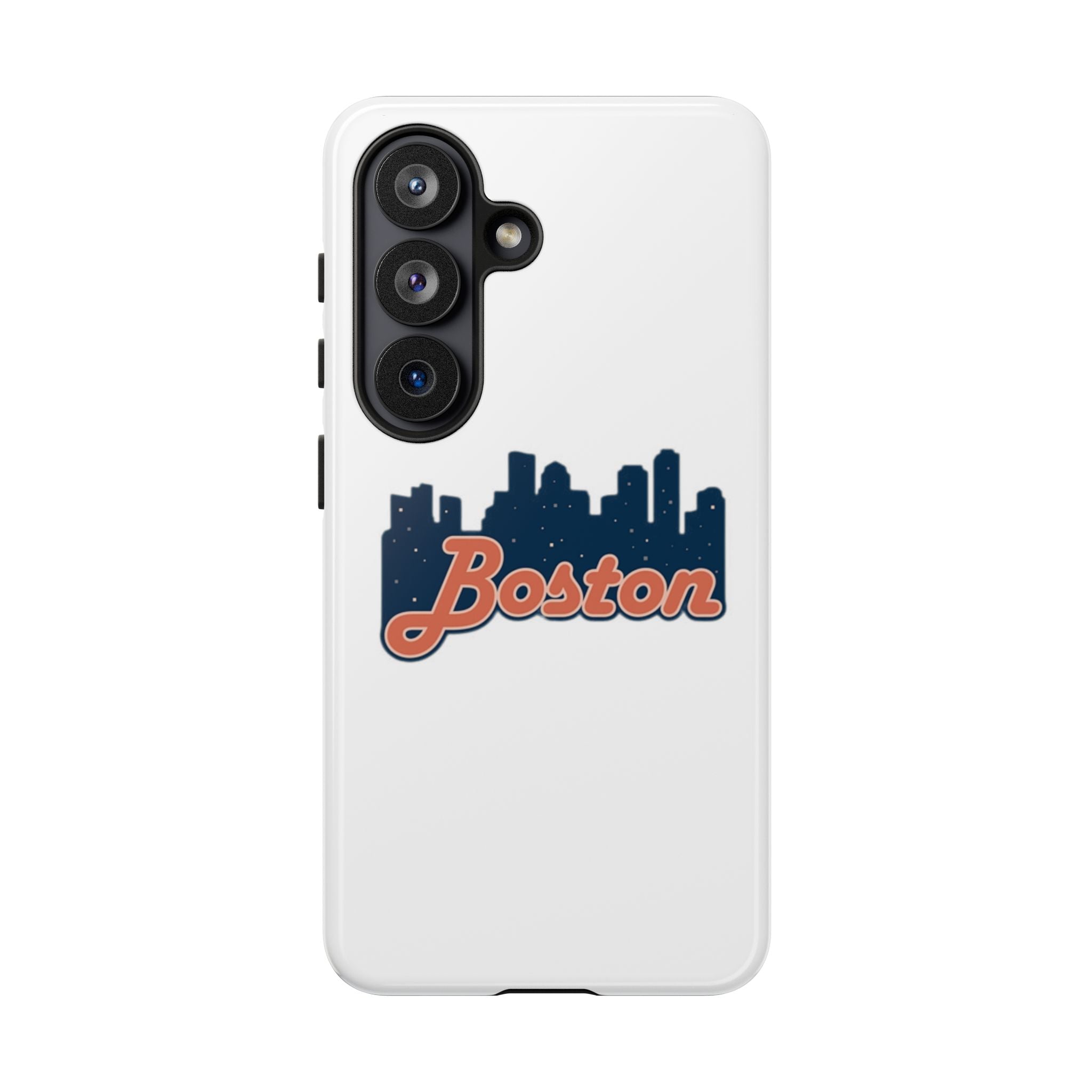 Boston Skyline Tough Phone Case — Vintage Script City Silhouette