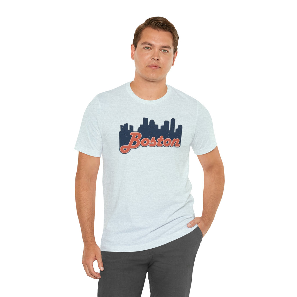 Boston Skyline Tee — Vintage Script City Skyline T-Shirt