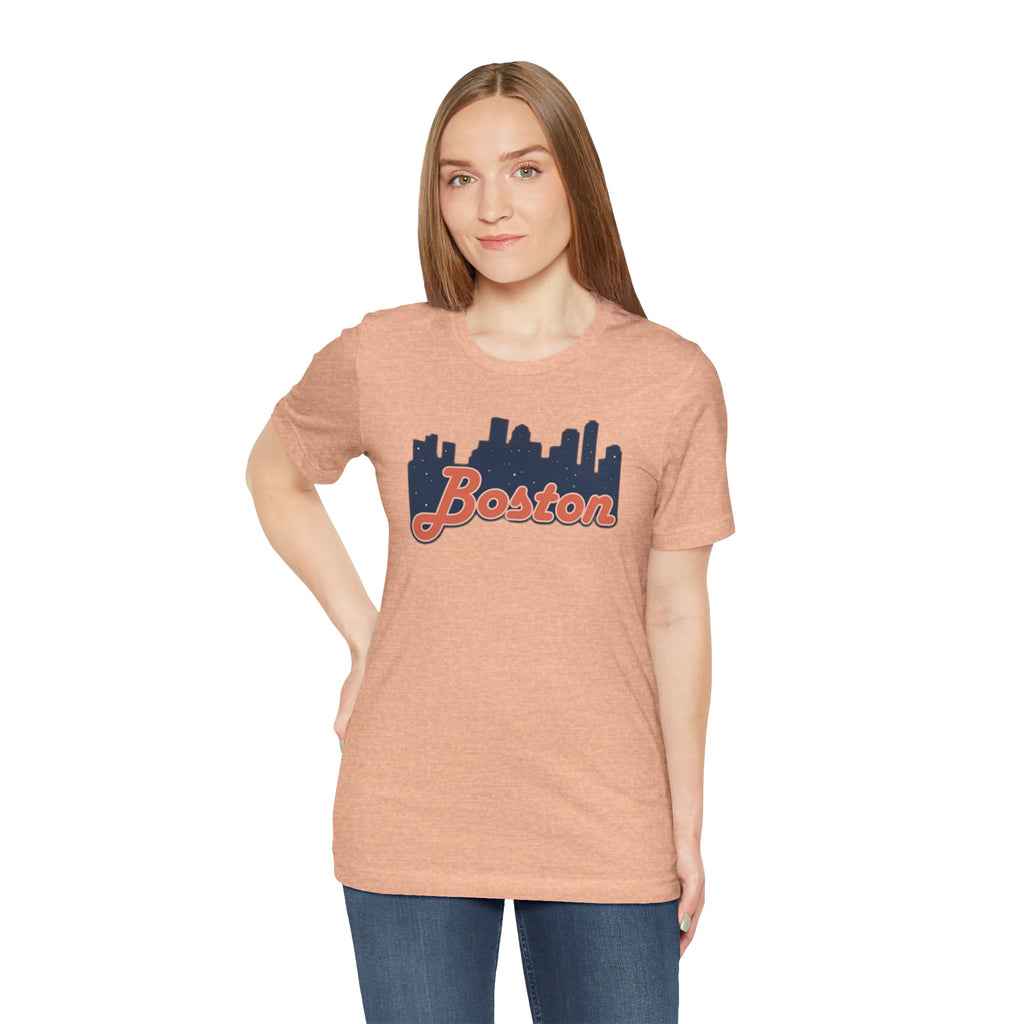 Boston Skyline Tee — Vintage Script City Skyline T-Shirt