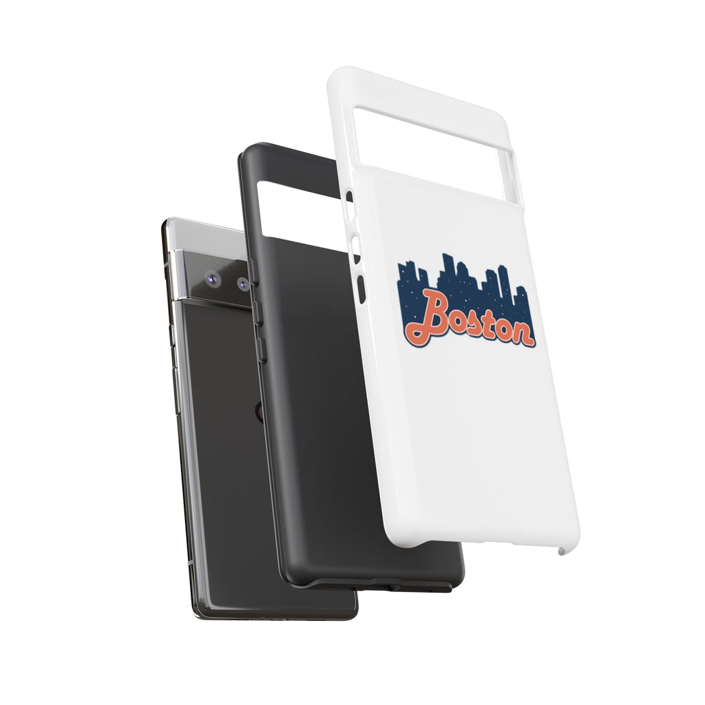 Boston Skyline Tough Phone Case — Vintage Script City Silhouette