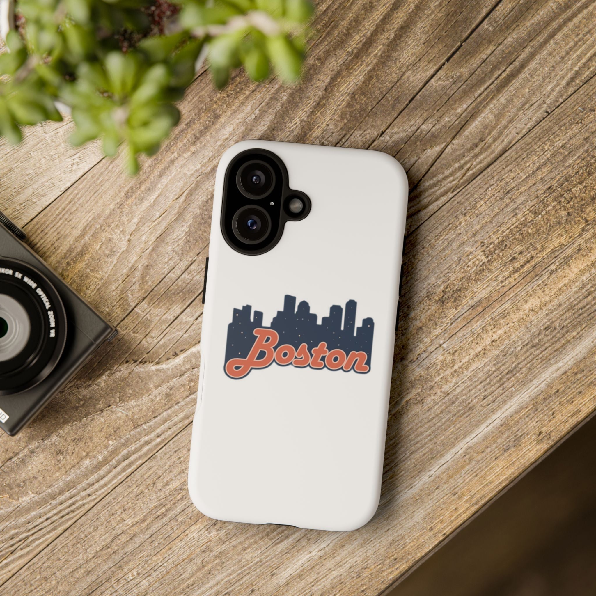 Boston Skyline Tough Phone Case — Vintage Script City Silhouette