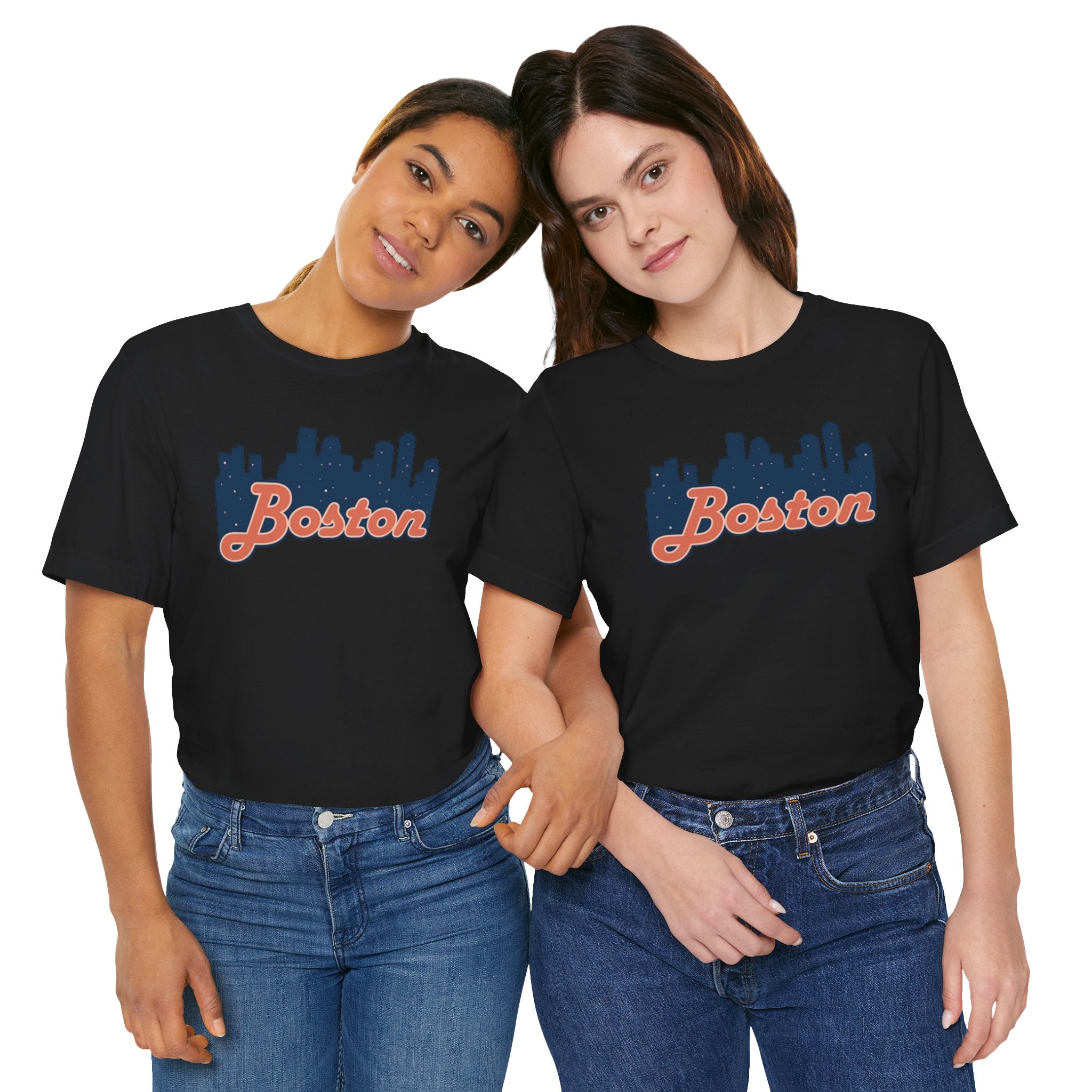 Boston Skyline Tee — Vintage Script City Skyline T-Shirt