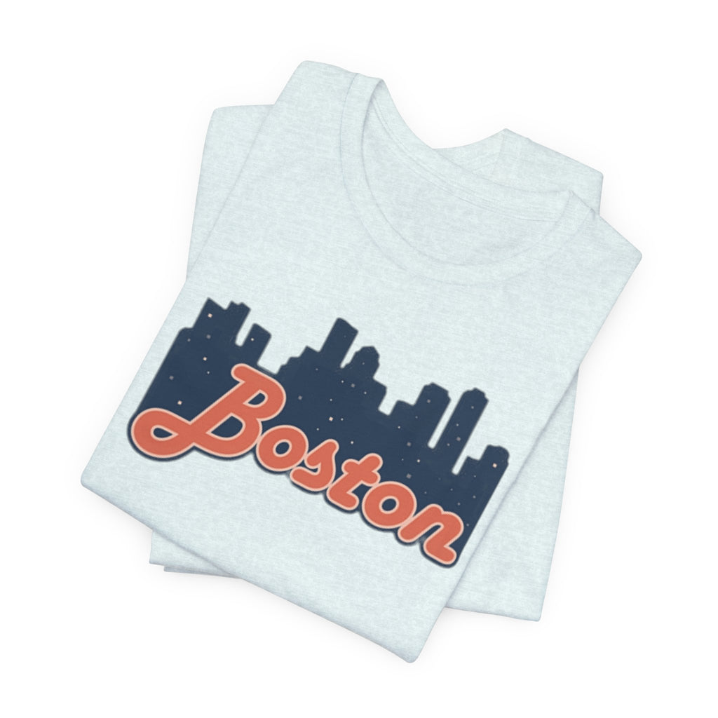 Boston Skyline Tee — Vintage Script City Skyline T-Shirt