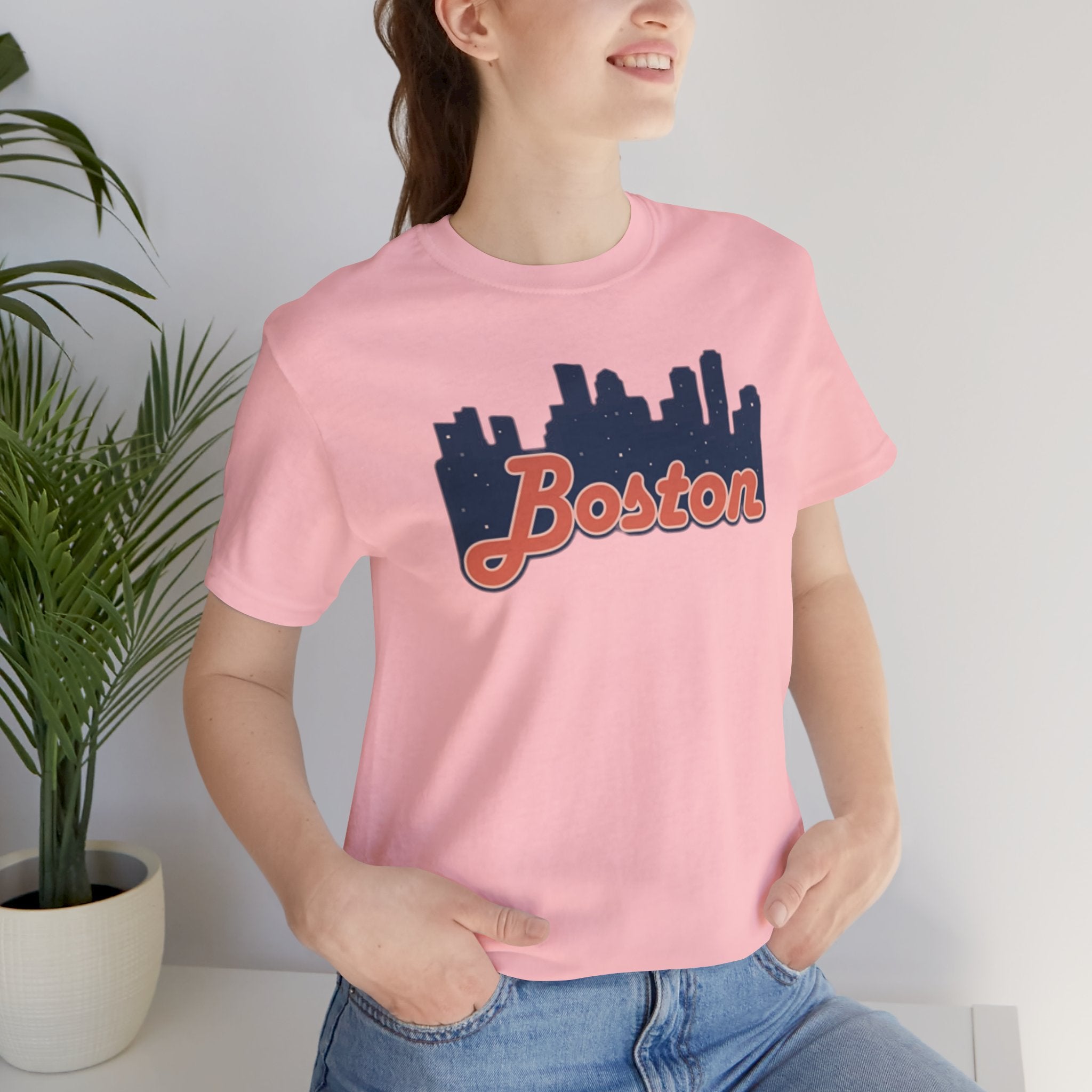 Boston Skyline Tee — Vintage Script City Skyline T-Shirt