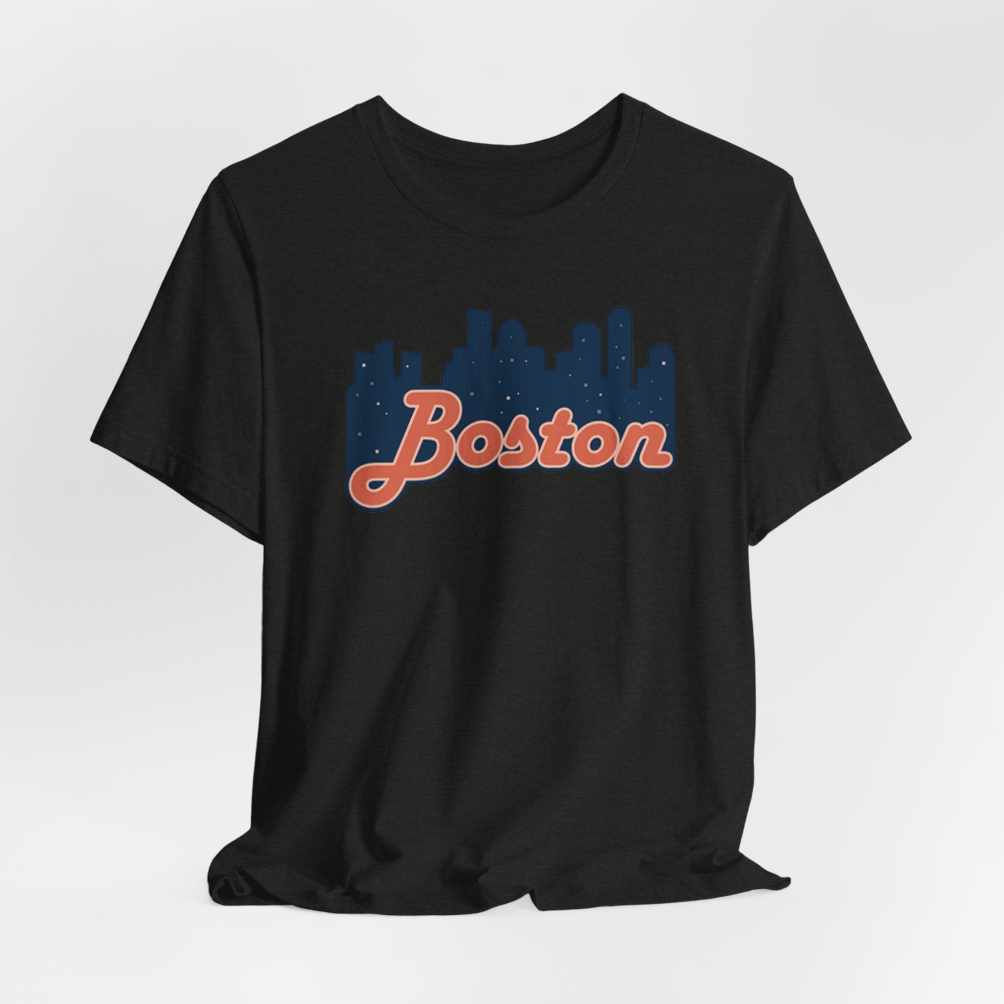 Boston Skyline Tee — Vintage Script City Skyline T-Shirt